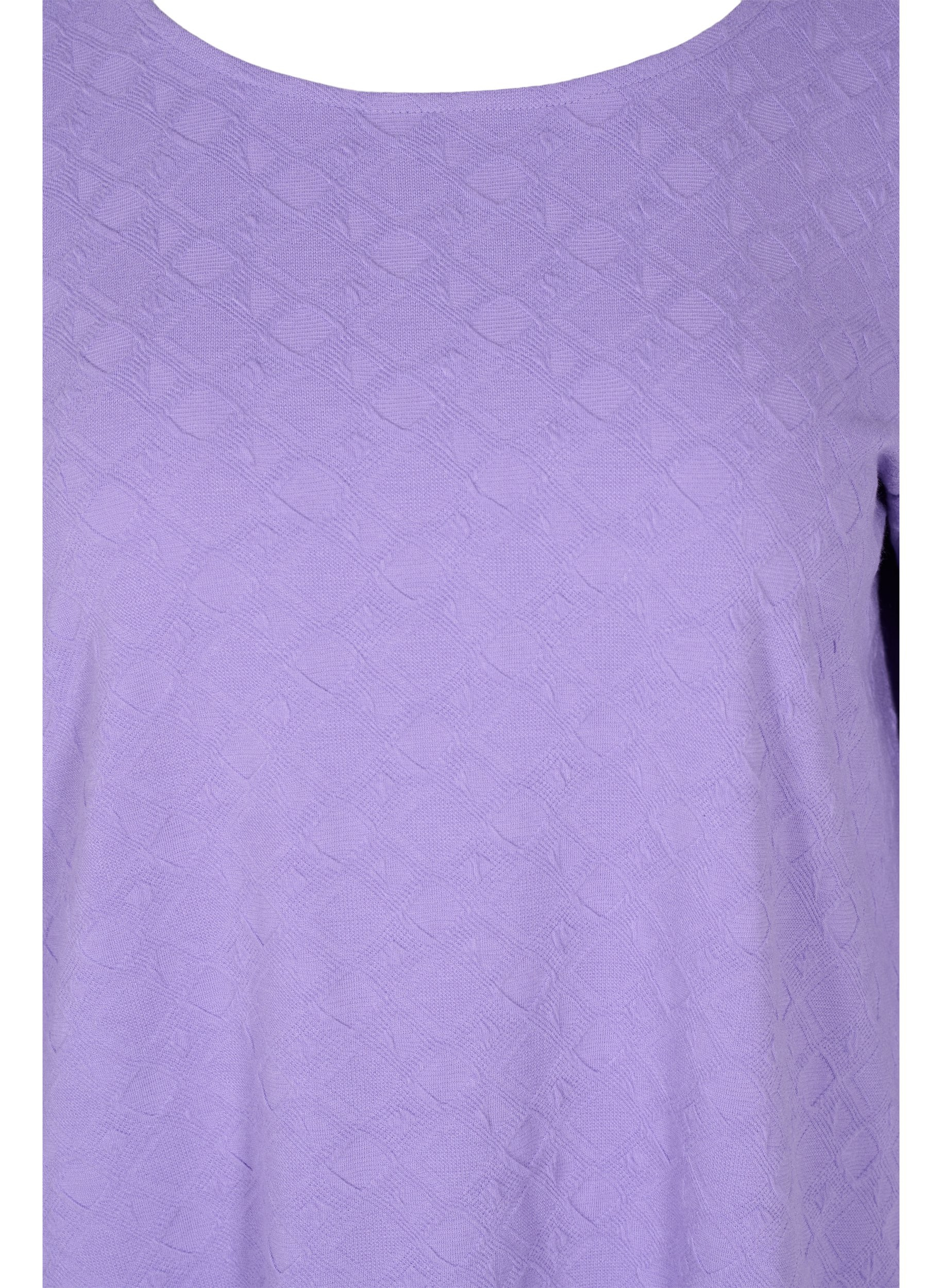 Bluse mit Rundhals und 3/4-Ärmeln, Paisley Purple, Packshot image number 2