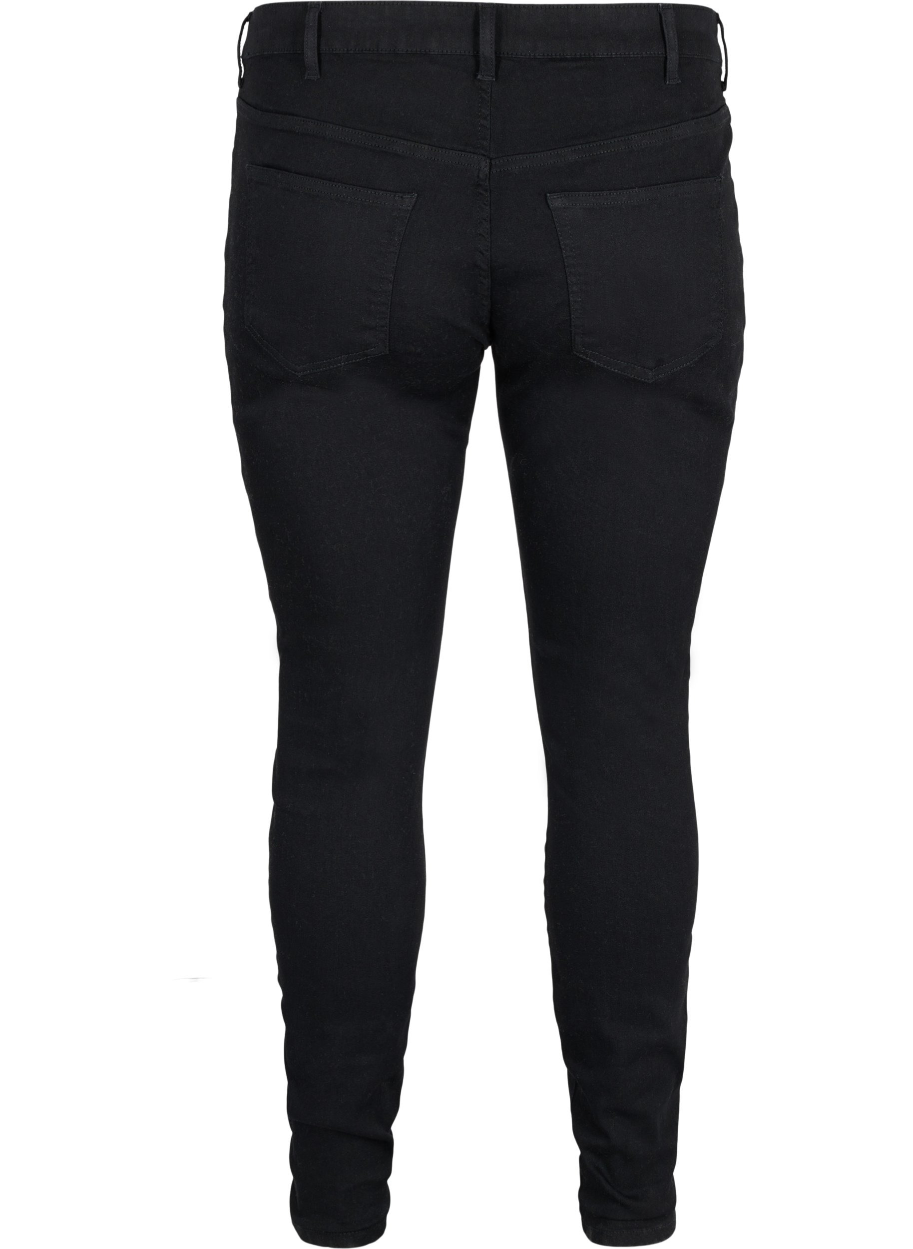 Super slim Amy Jeans mit Gummizug in der Taille, Black, Packshot image number 1