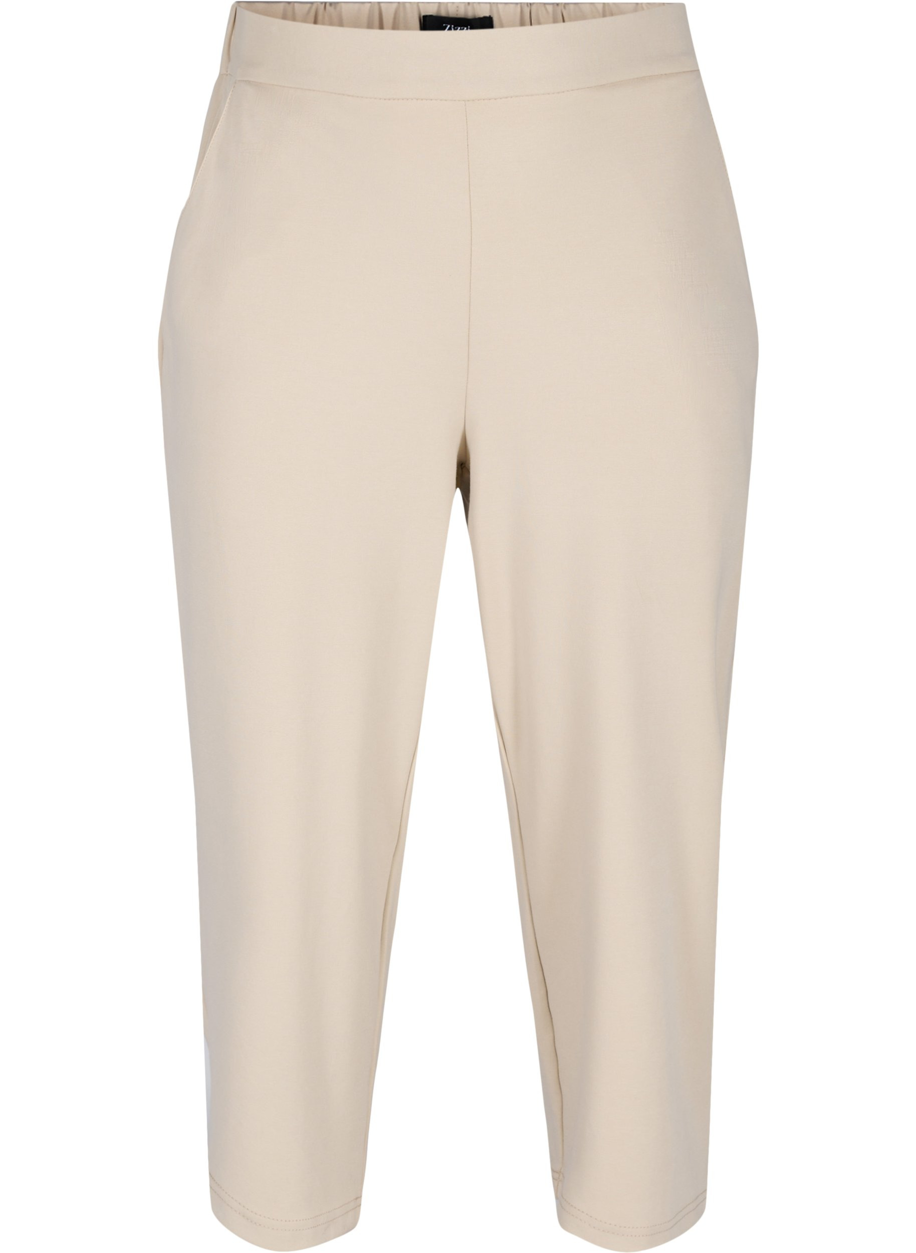 Einfarbige Culotte-Hose mit Taschen, Off White, Packshot image number 0