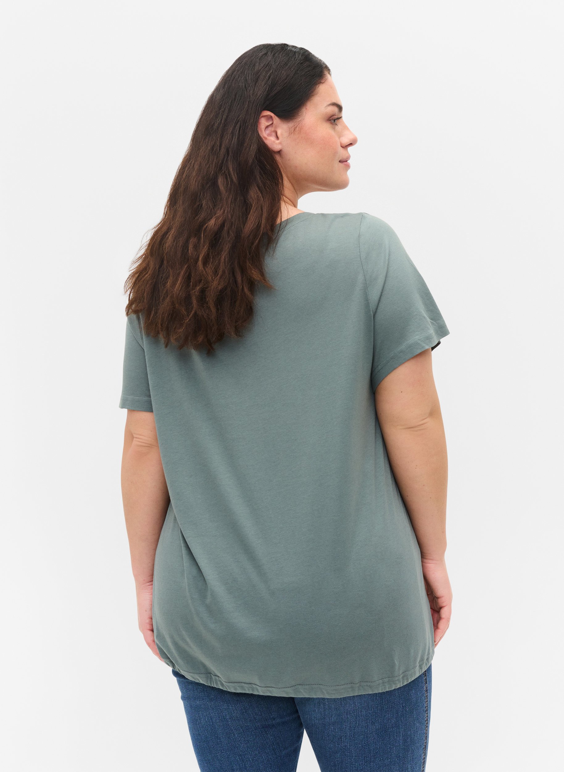 T-Shirt mit verstellbarem Saum, Balsam Green, Model image number 1