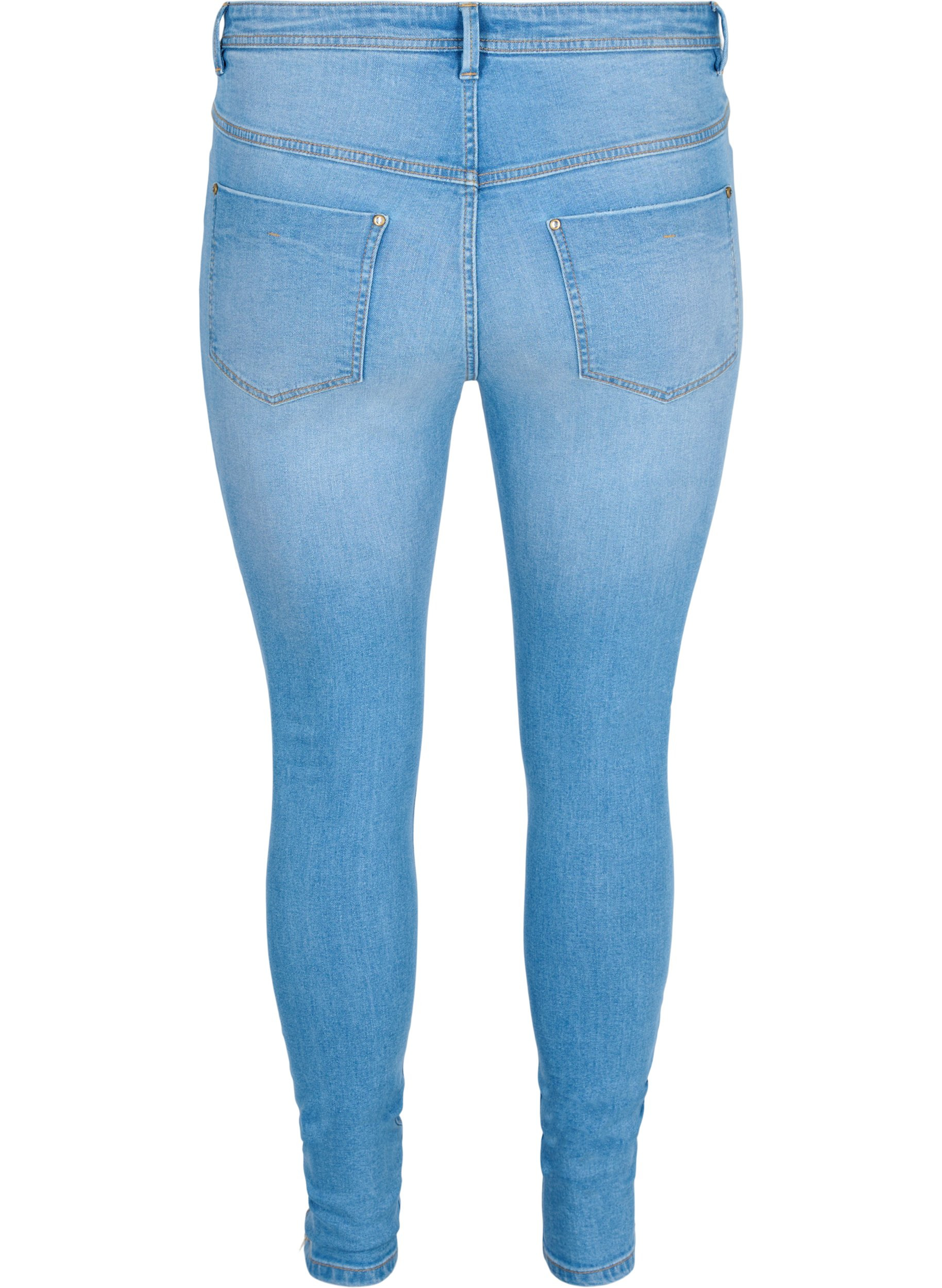 Super Slim Amy Jeans mit Reißverschluss, Light blue, Packshot image number 1