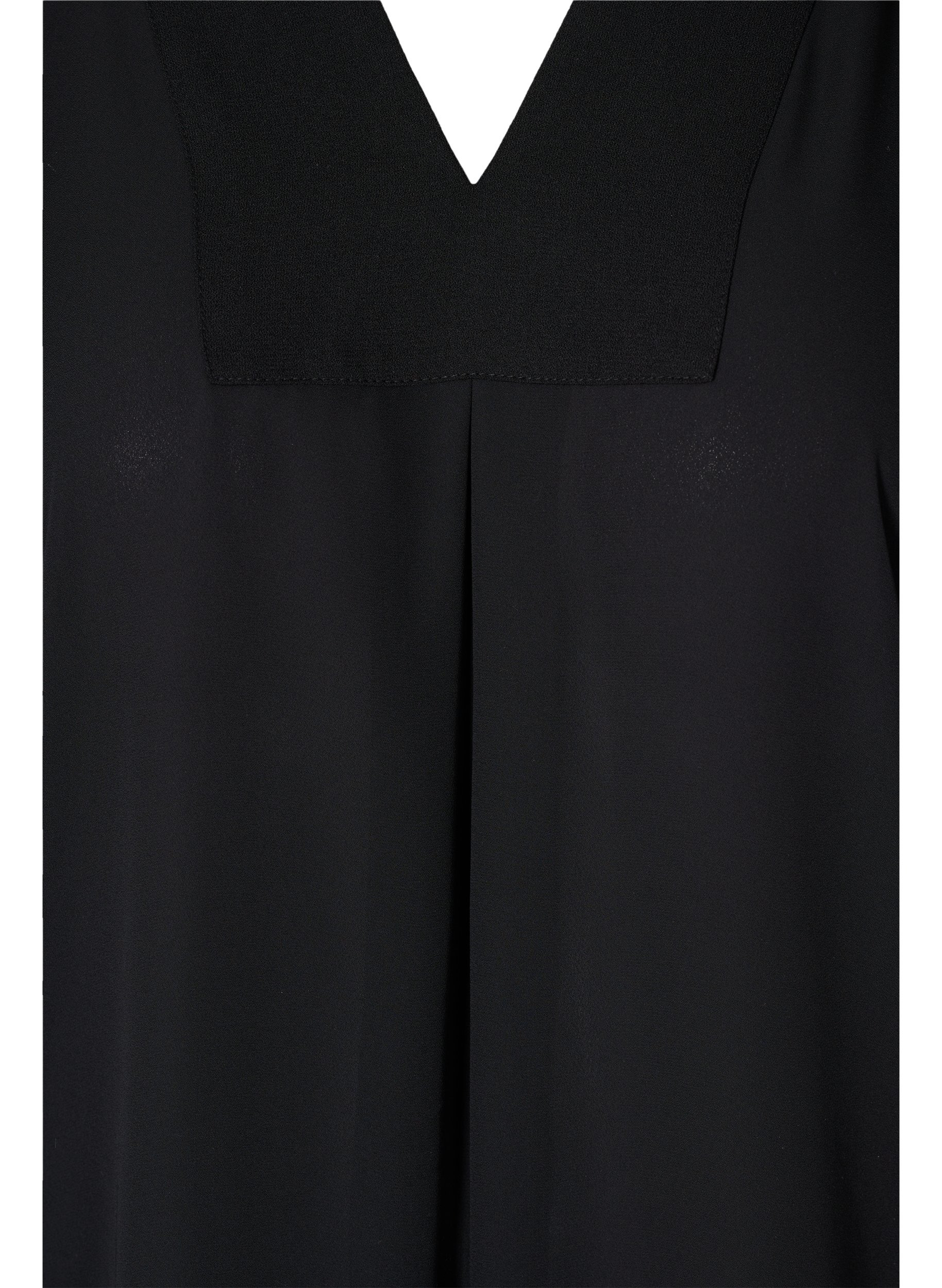 Bluse mit V-Ausschnitt und Fledermausärmeln, Black, Packshot image number 2