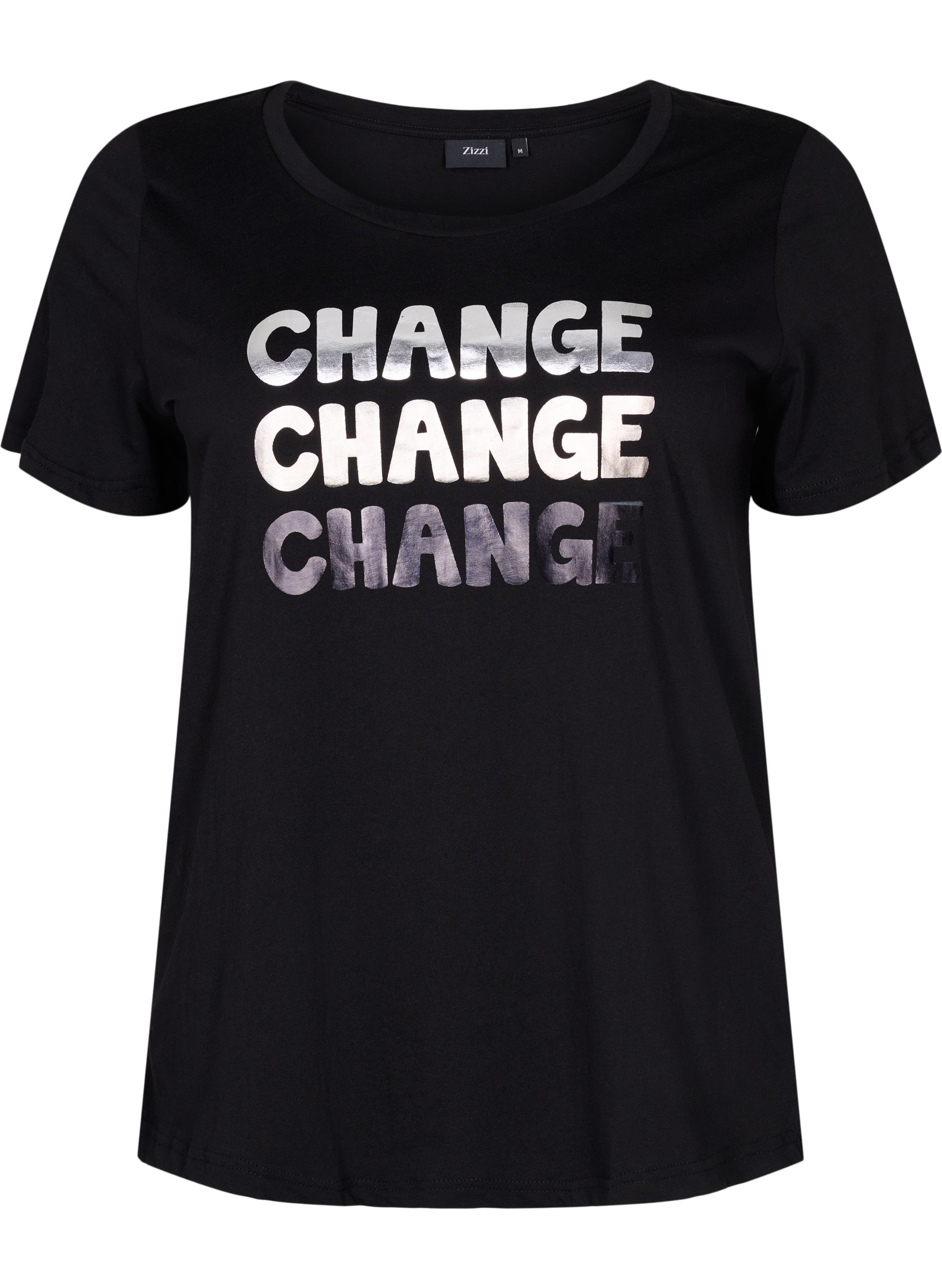 Kurzärmeliges Baumwoll-T-Shirt, Black Change, Packshot