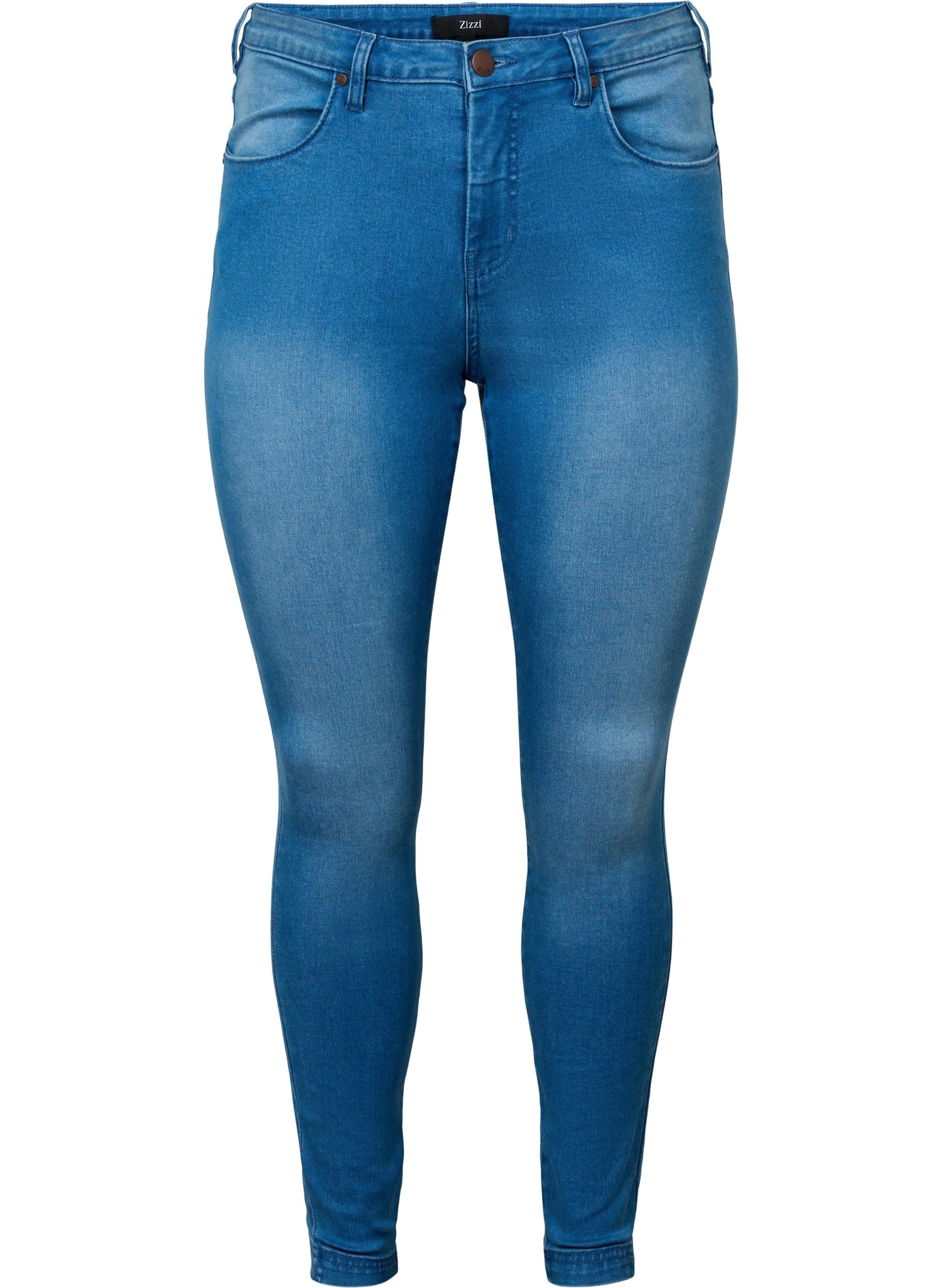 Super Slim Amy Jeans mit hoher Taille, Lt blue Denim