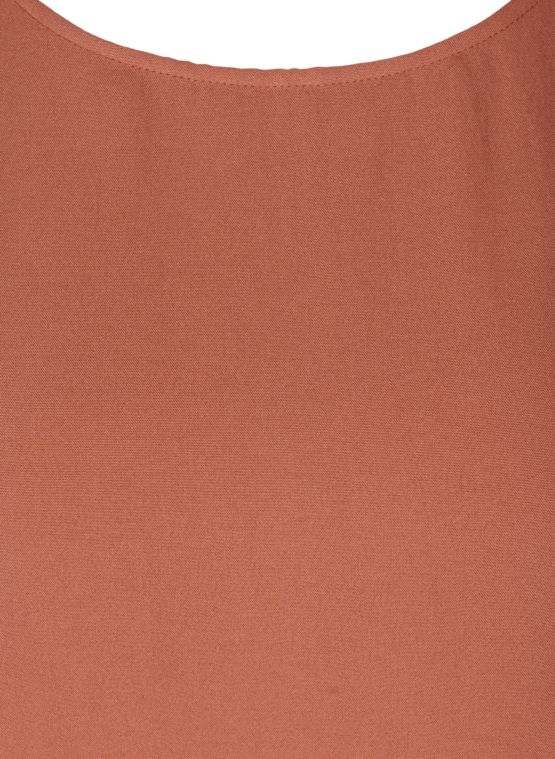 Kurzarm Kleid aus Viskose mit A-Linie, Copper Brown, Packshot image number 2
