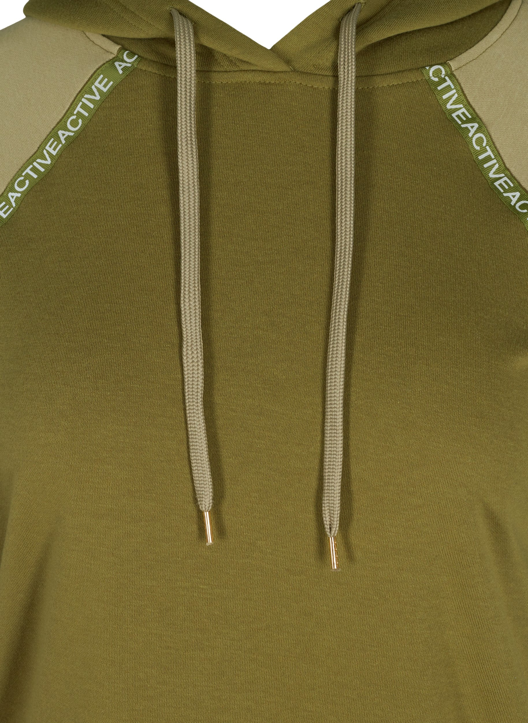 Sweatshirt mit Kapuze und Tasche, Olive Drab, Packshot image number 2