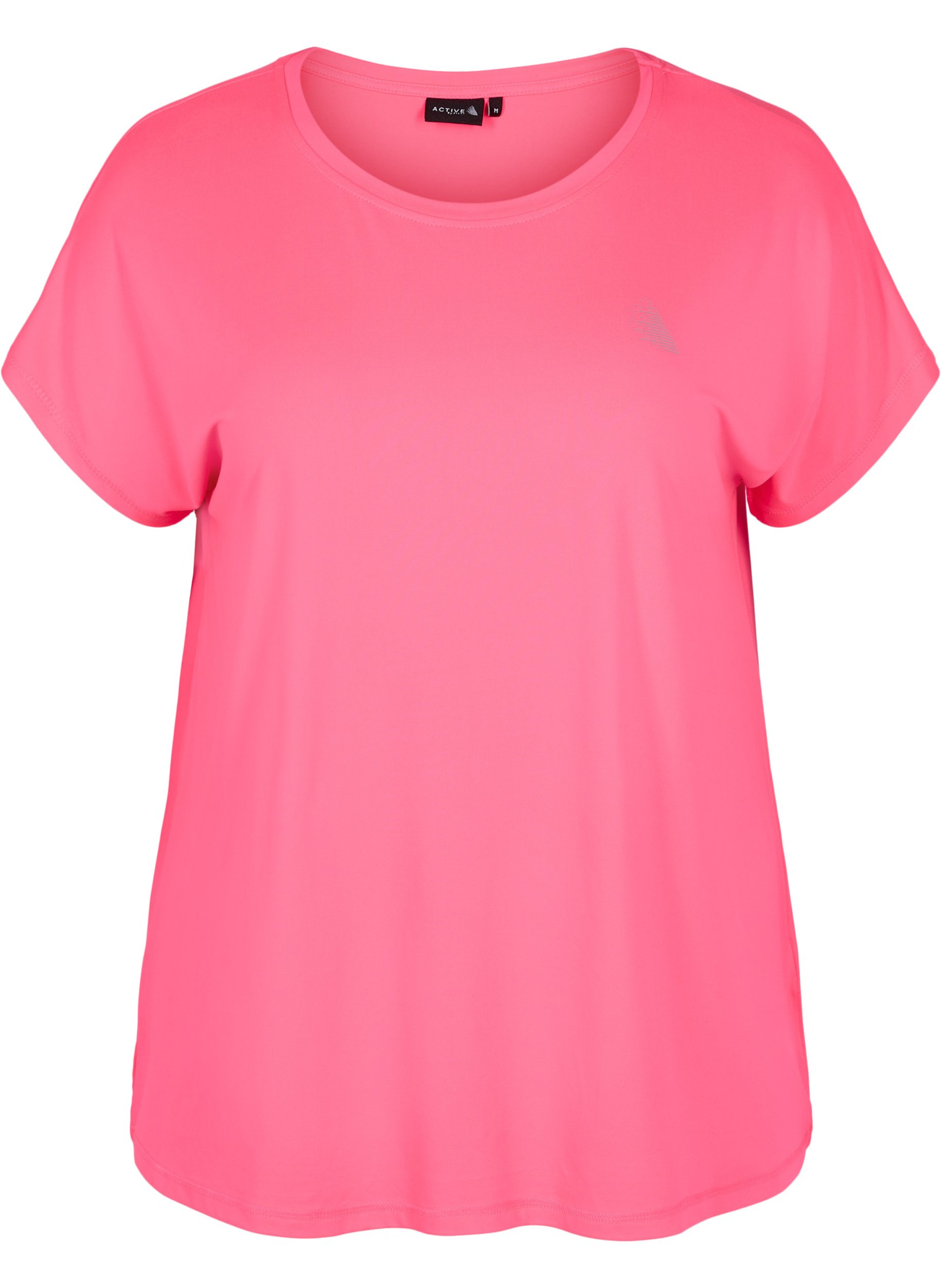 Einfarbiges Trainings-T-Shirt, Neon pink, Packshot image number 0