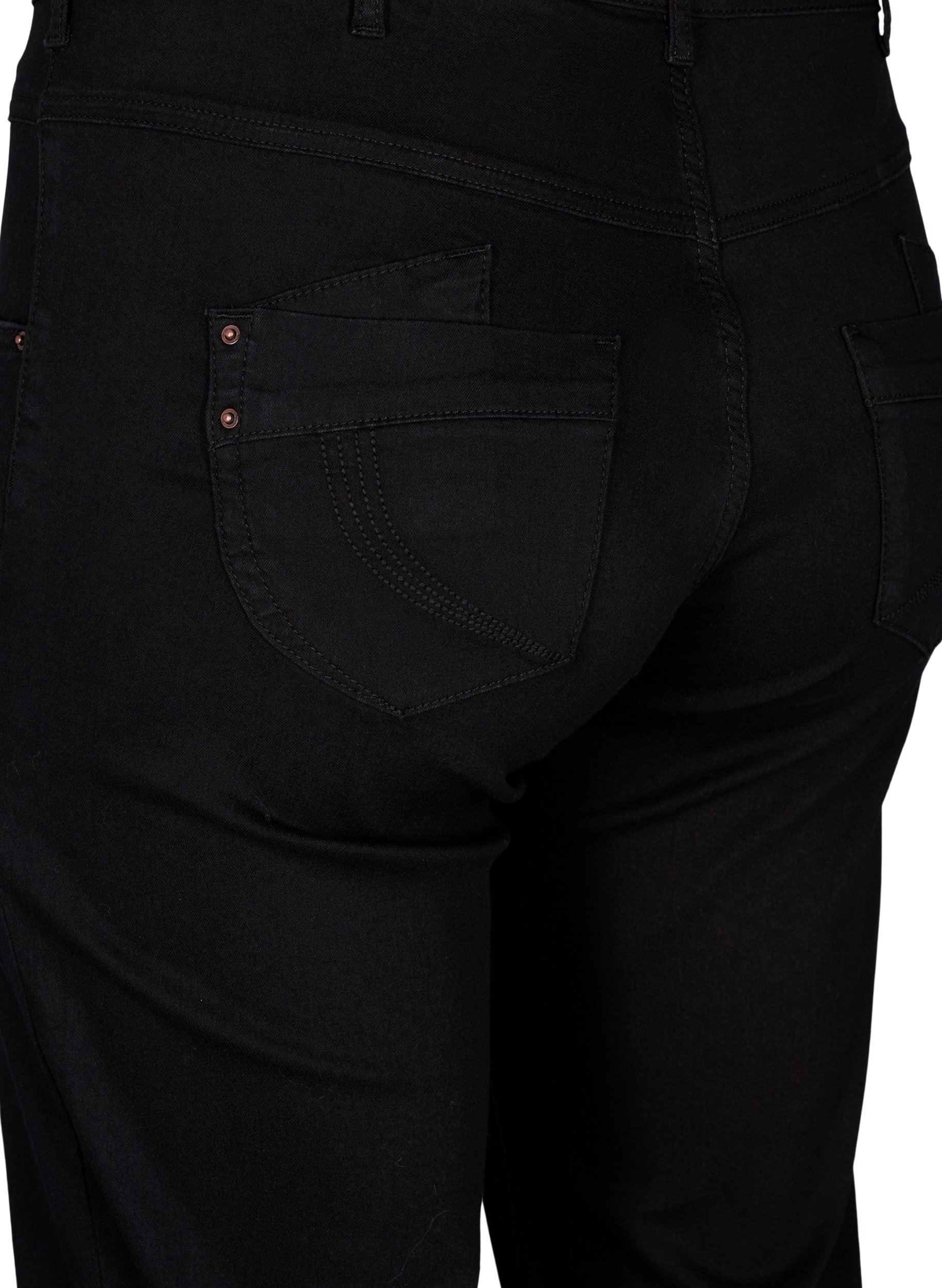 Regular Fit Gemma Jeans mit hoher Taille, Black, Packshot image number 3