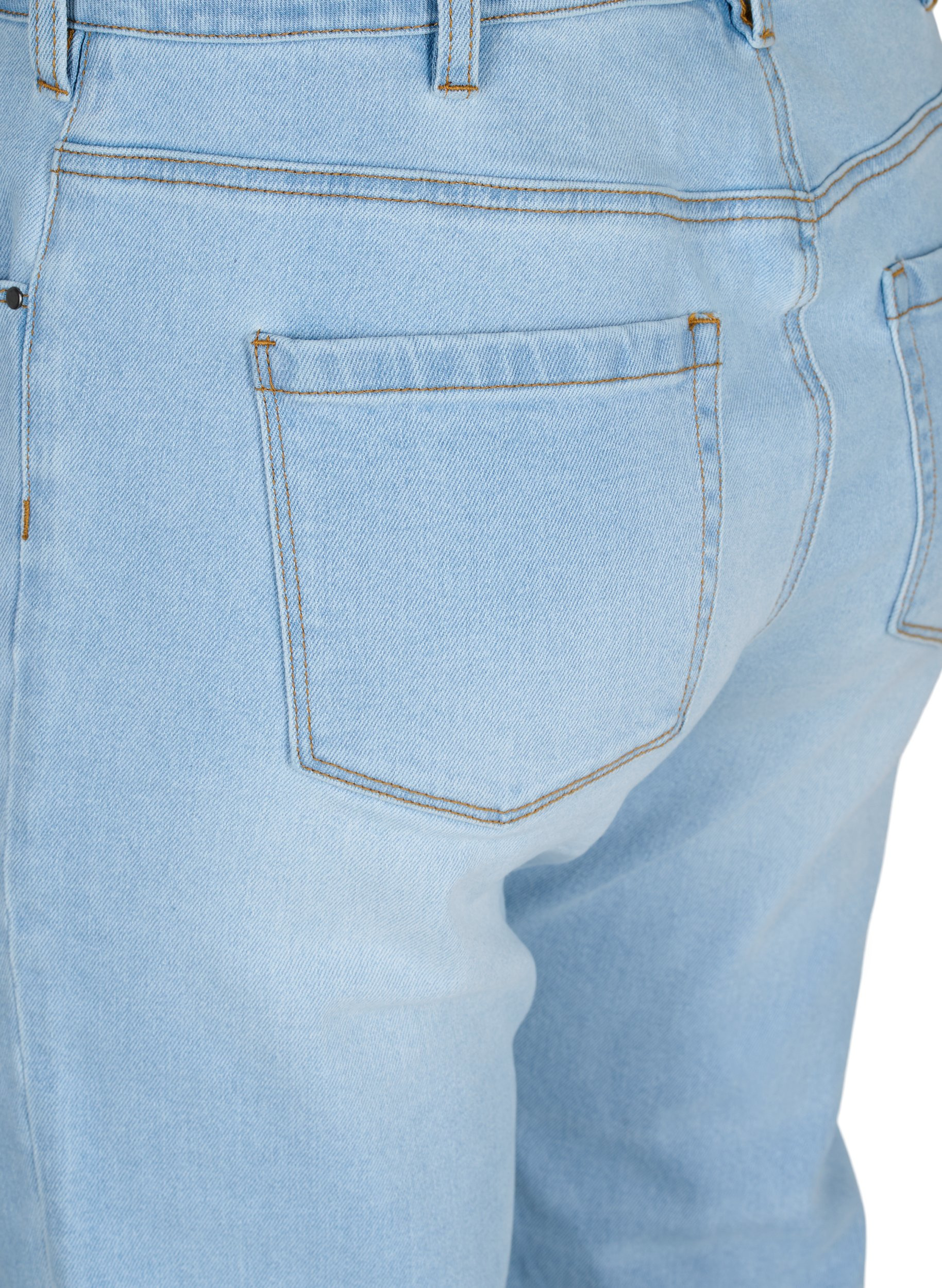 7/8-Jeans mit Fransensaum und hoher Taille, Super L.Blue Denim, Packshot image number 3