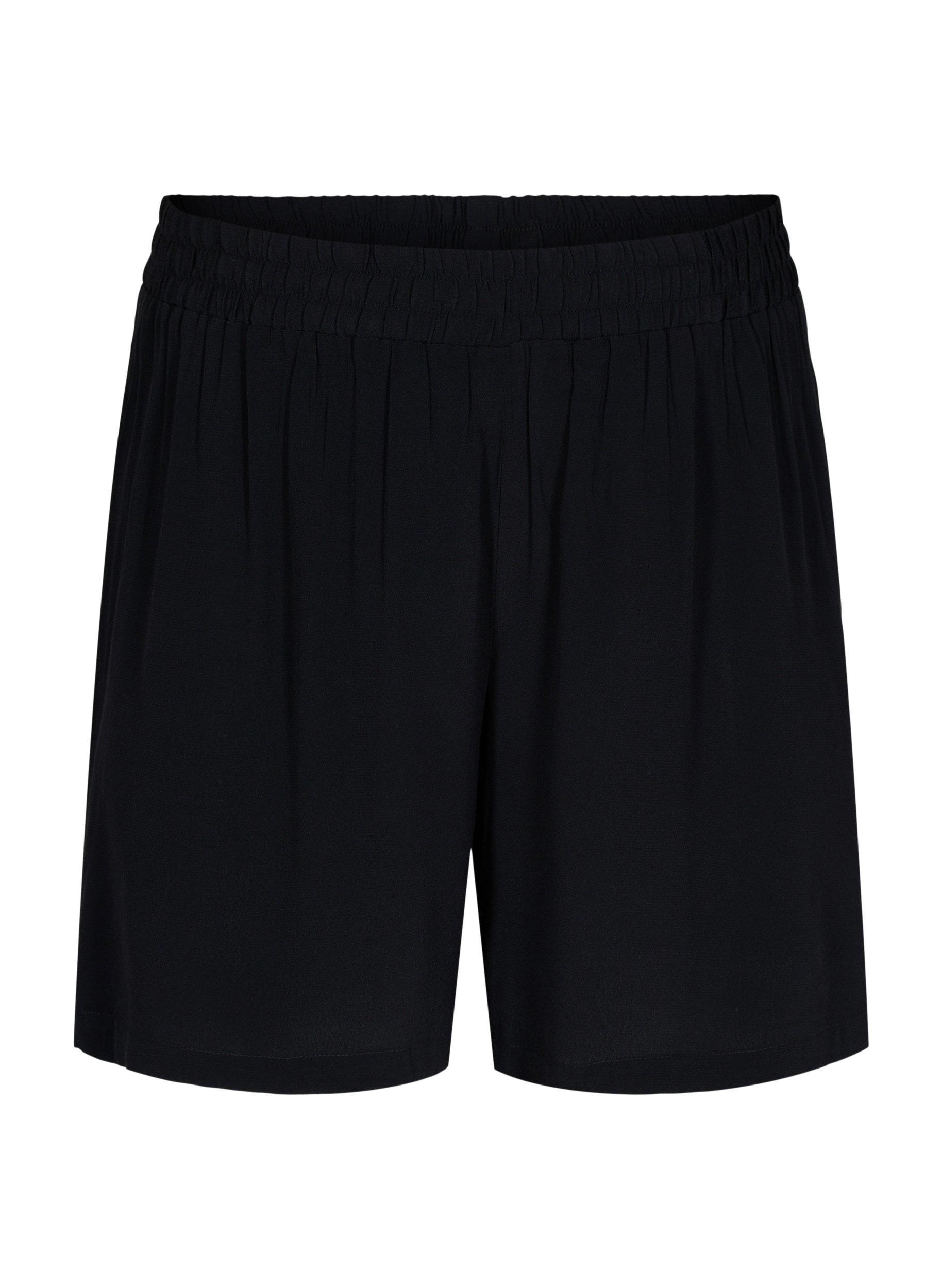 Lockere Shorts mit Gummibund, Black, Packshot image number 0