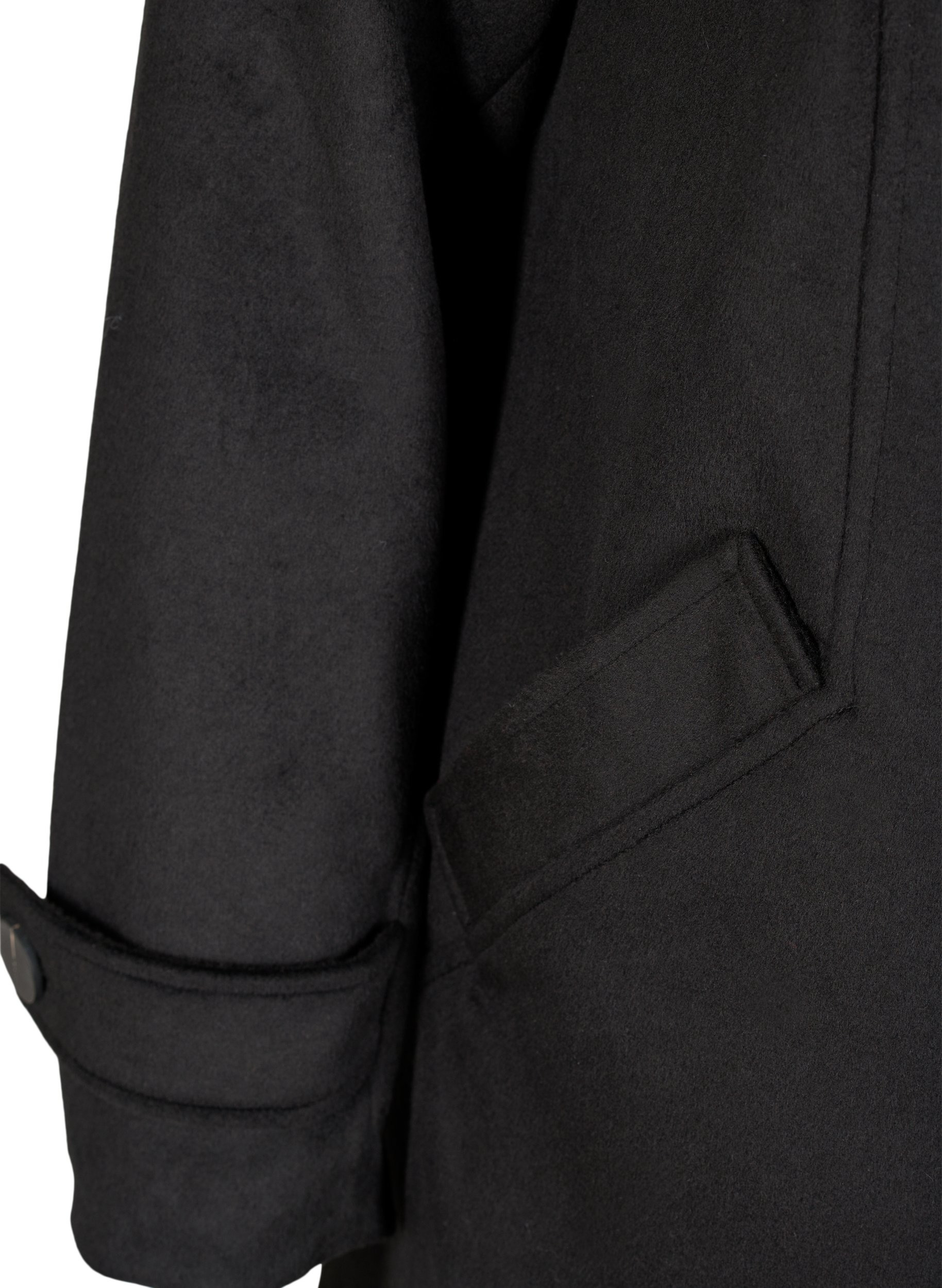 Jacke mit hohem Kragen und Wolle, Black, Packshot image number 3