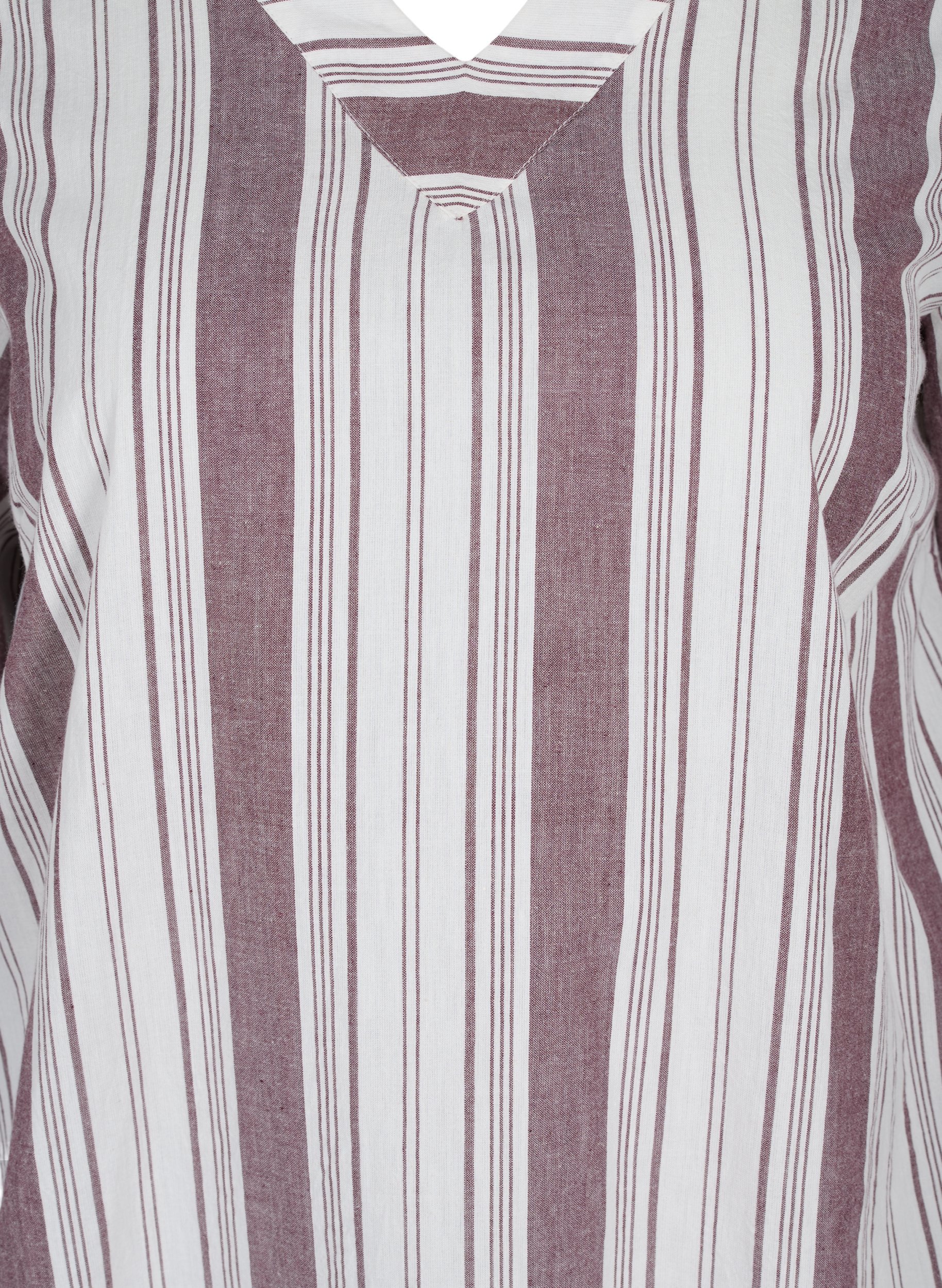 Gestreiftes Baumwollkleid mit kurzen Ärmeln, Vineyard Wine Stripe, Packshot image number 2
