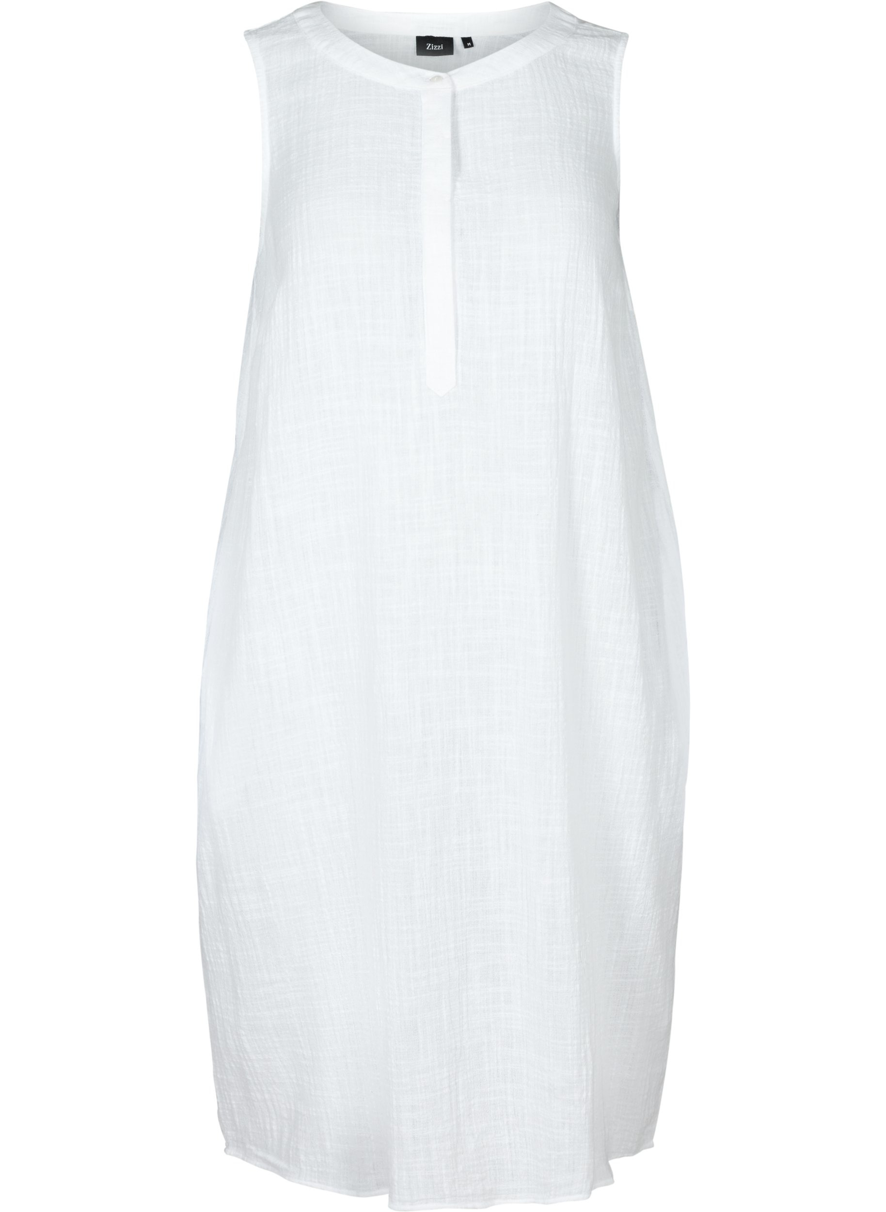 Ärmelloses Kleid aus Baumwolle, White