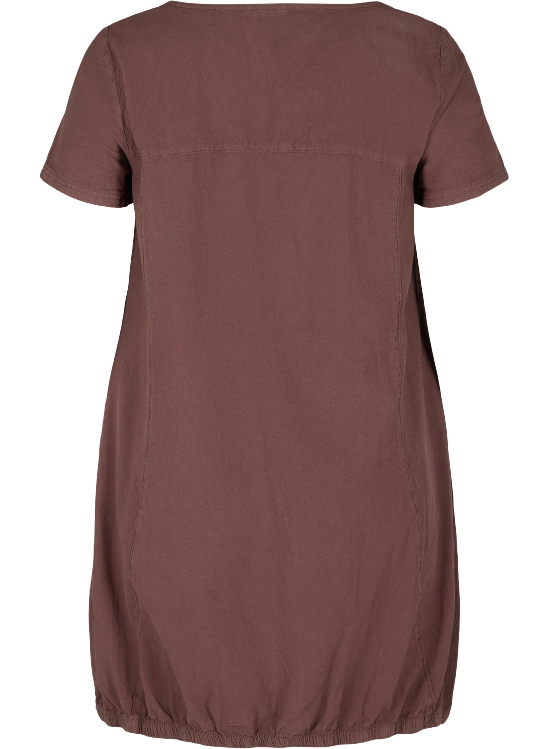 Kurzarm Kleid aus Baumwolle, Mocca, Packshot image number 1