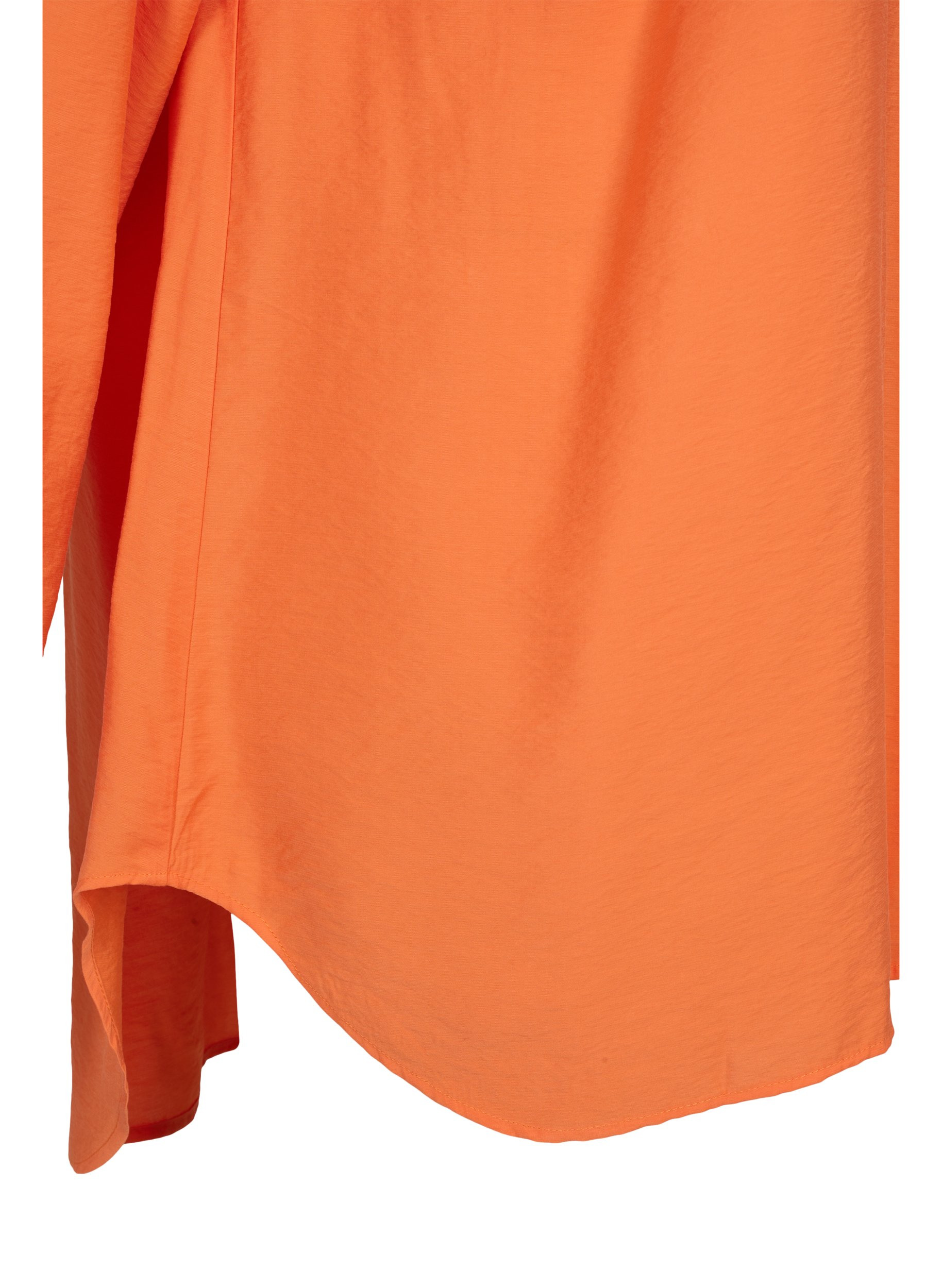 Lange Hemdbluse aus Viskose, Celosia Orange, Packshot image number 3