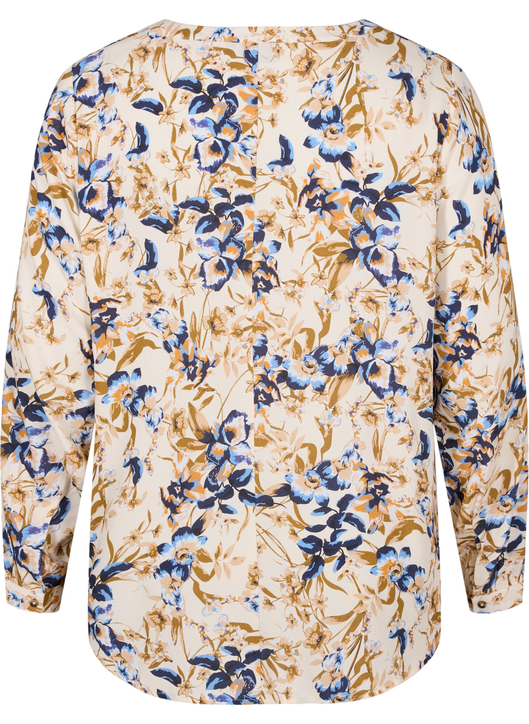 Bluse aus 100% Viskose mit Blumendruck, Ecru Flower, Packshot image number 1
