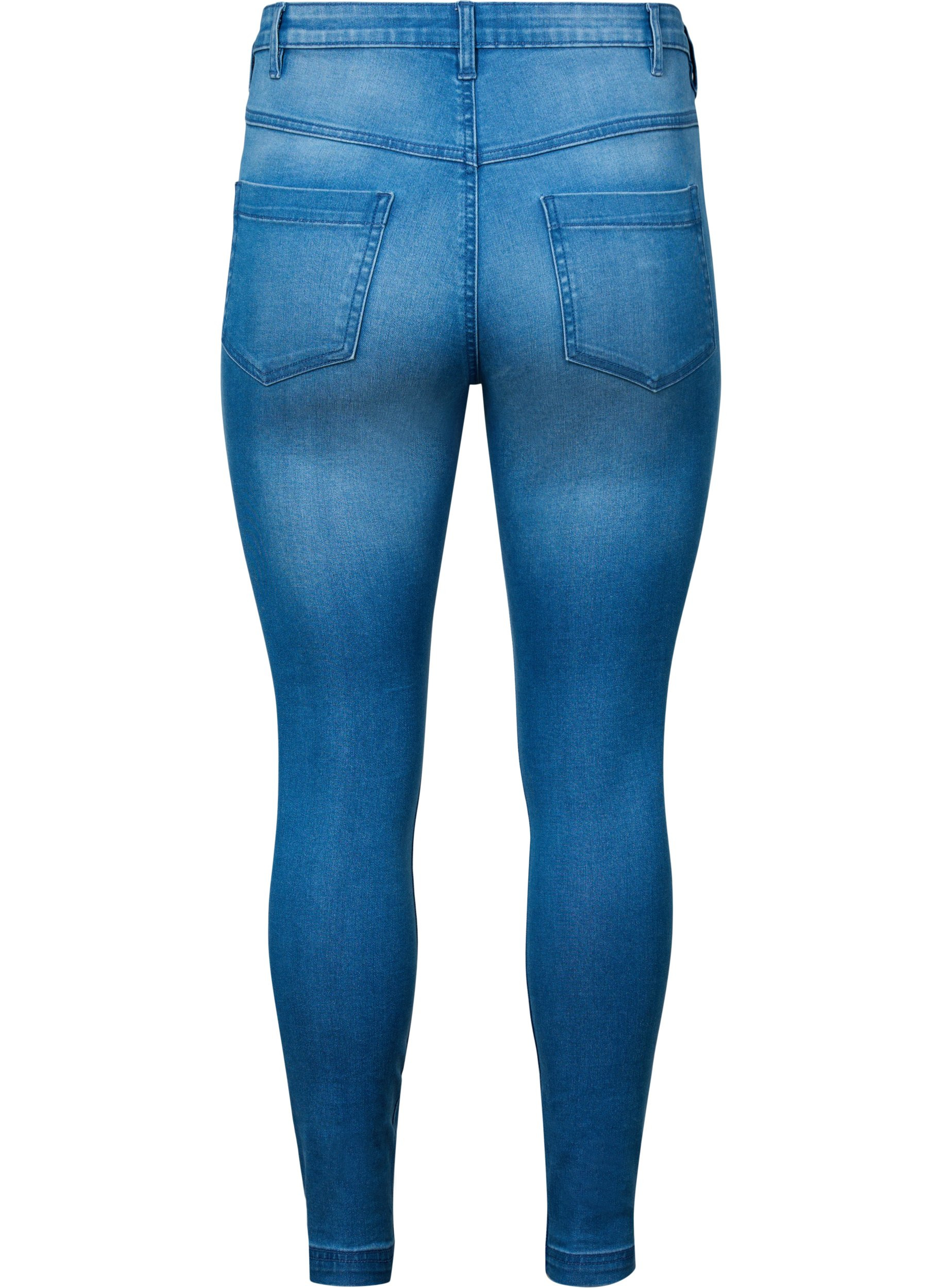 Super Slim Amy Jeans mit hoher Taille, Lt blue Denim, Packshot image number 1