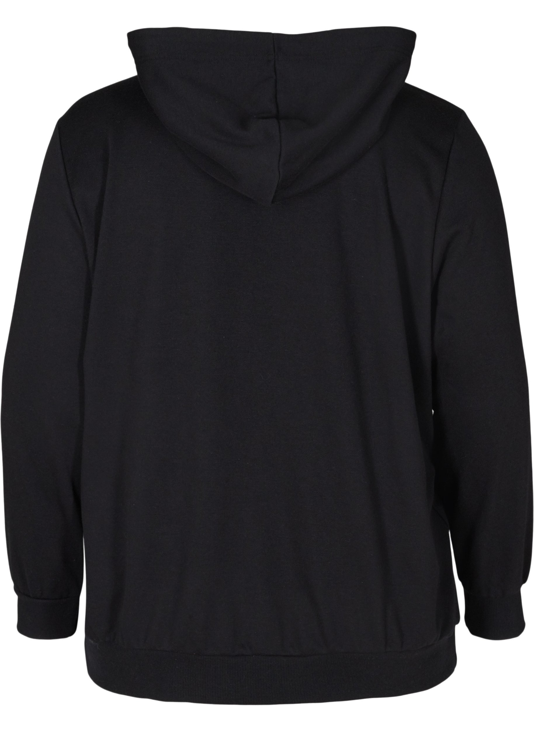 Sweatshirt mit Aufdruck und Kapuze, Black, Packshot image number 1