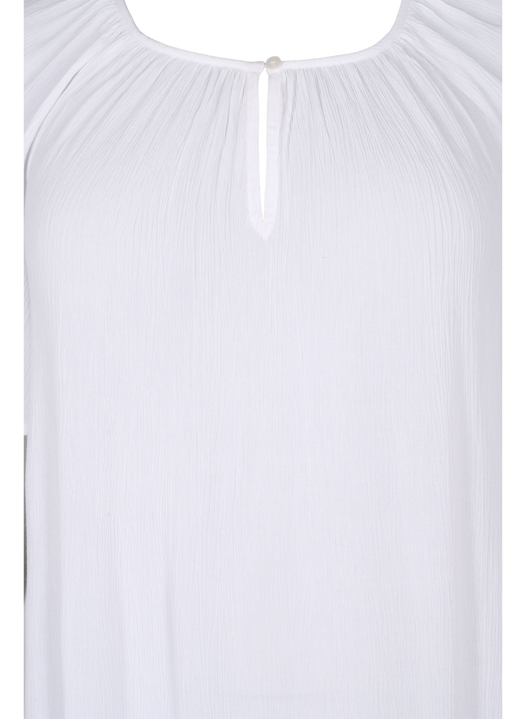 Kurzärmeliges Kleid aus Viskose, Bright White, Packshot image number 2