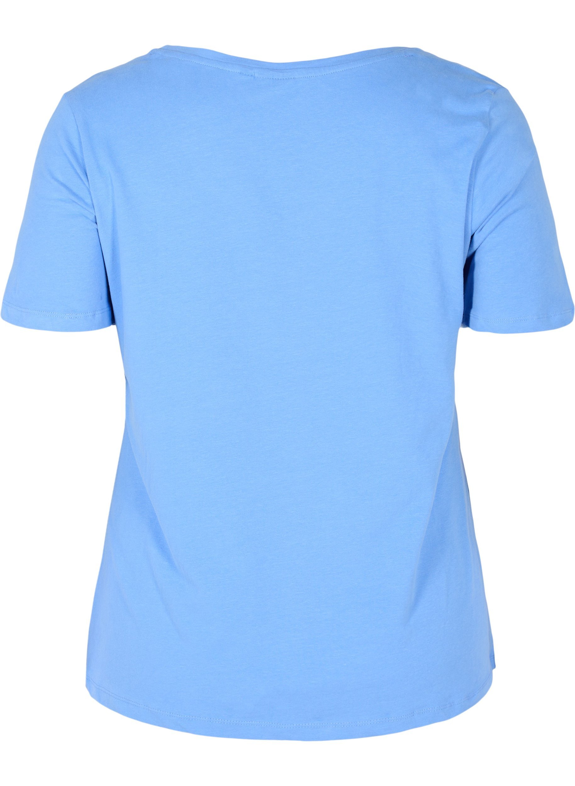 Einfarbiges basic T-Shirt aus Baumwolle, Ultramarine, Packshot image number 1