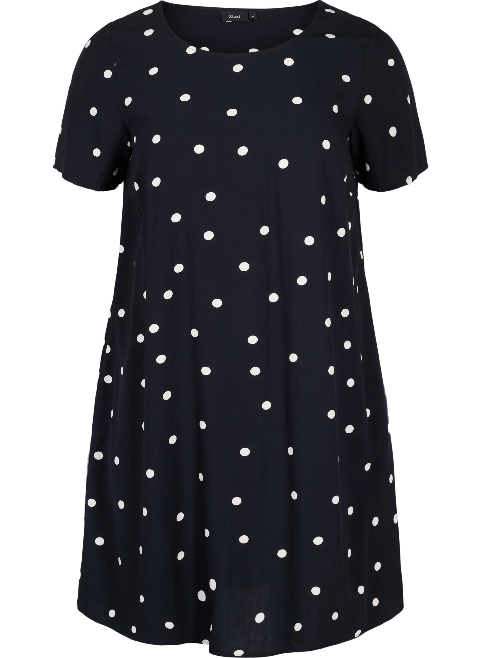 Geblümtes Kurzarm Kleid aus Viskose, Black Dot, Packshot image number 0