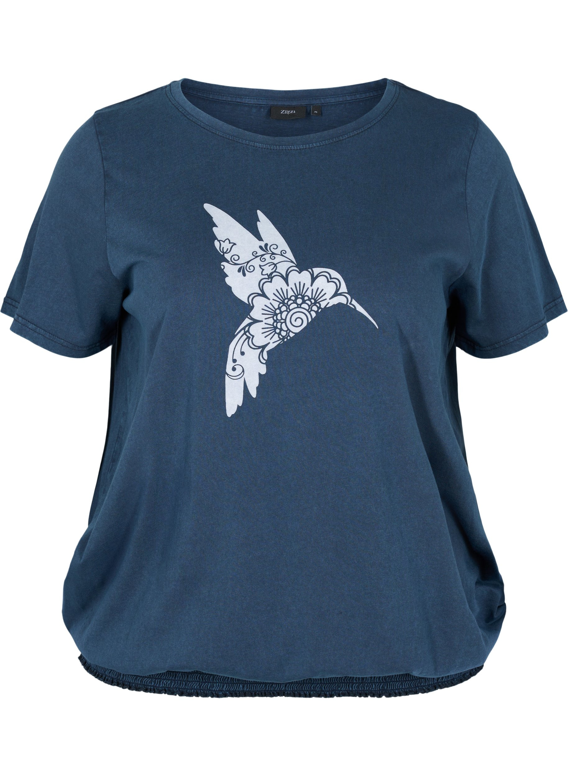 T-Shirt aus Bio-Baumwolle mit Smock, NavyBlazer Acid Bird, Packshot image number 0