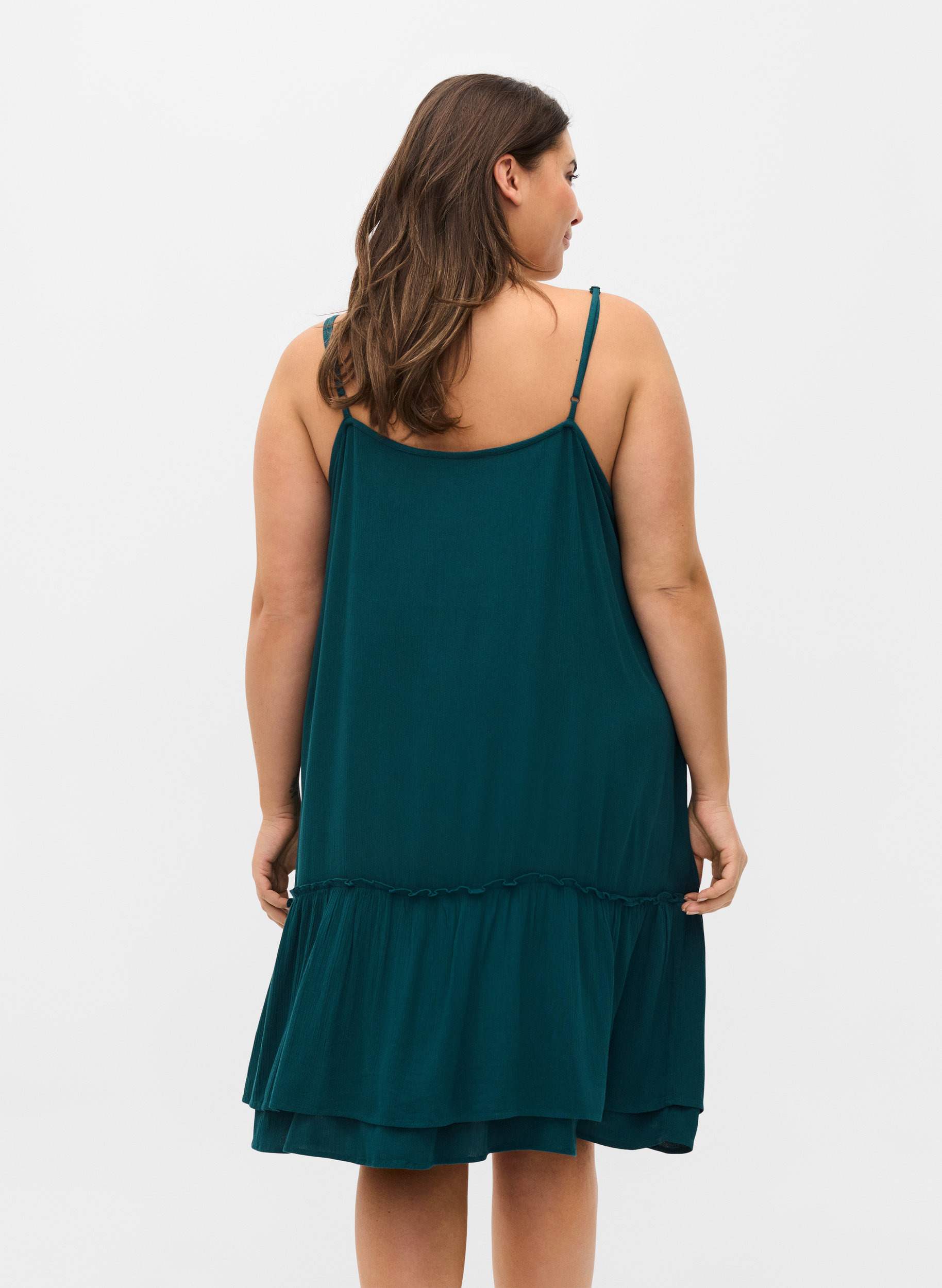 Ärmelloses Strandkleid aus Viskose, Deep Teal, Model