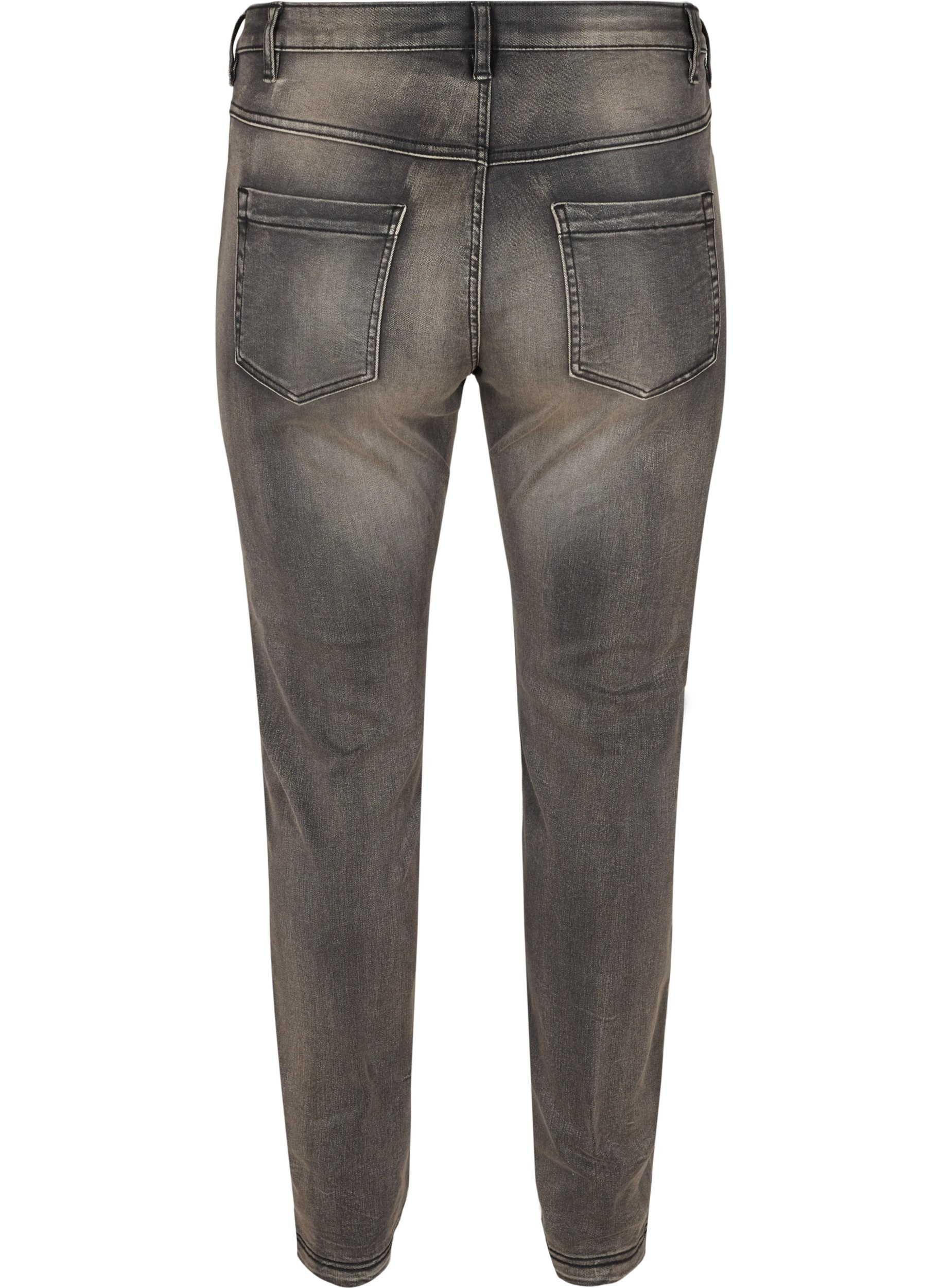 Slim Fit Emily Jeans mit normaler Taille, Dark Grey Denim, Packshot image number 1