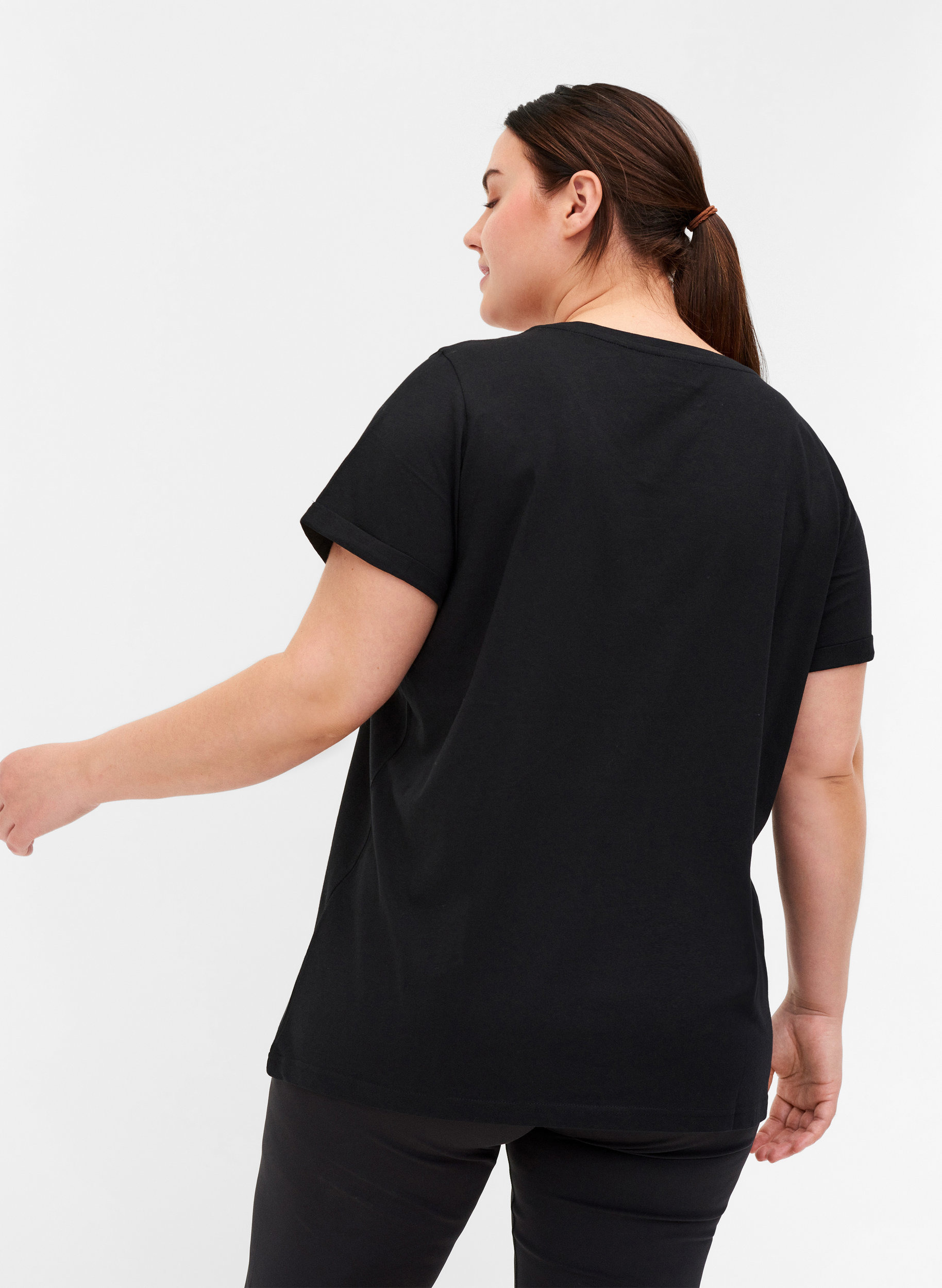 Trainings-T-Shirt mit Print, Black Glitter, Model image number 1