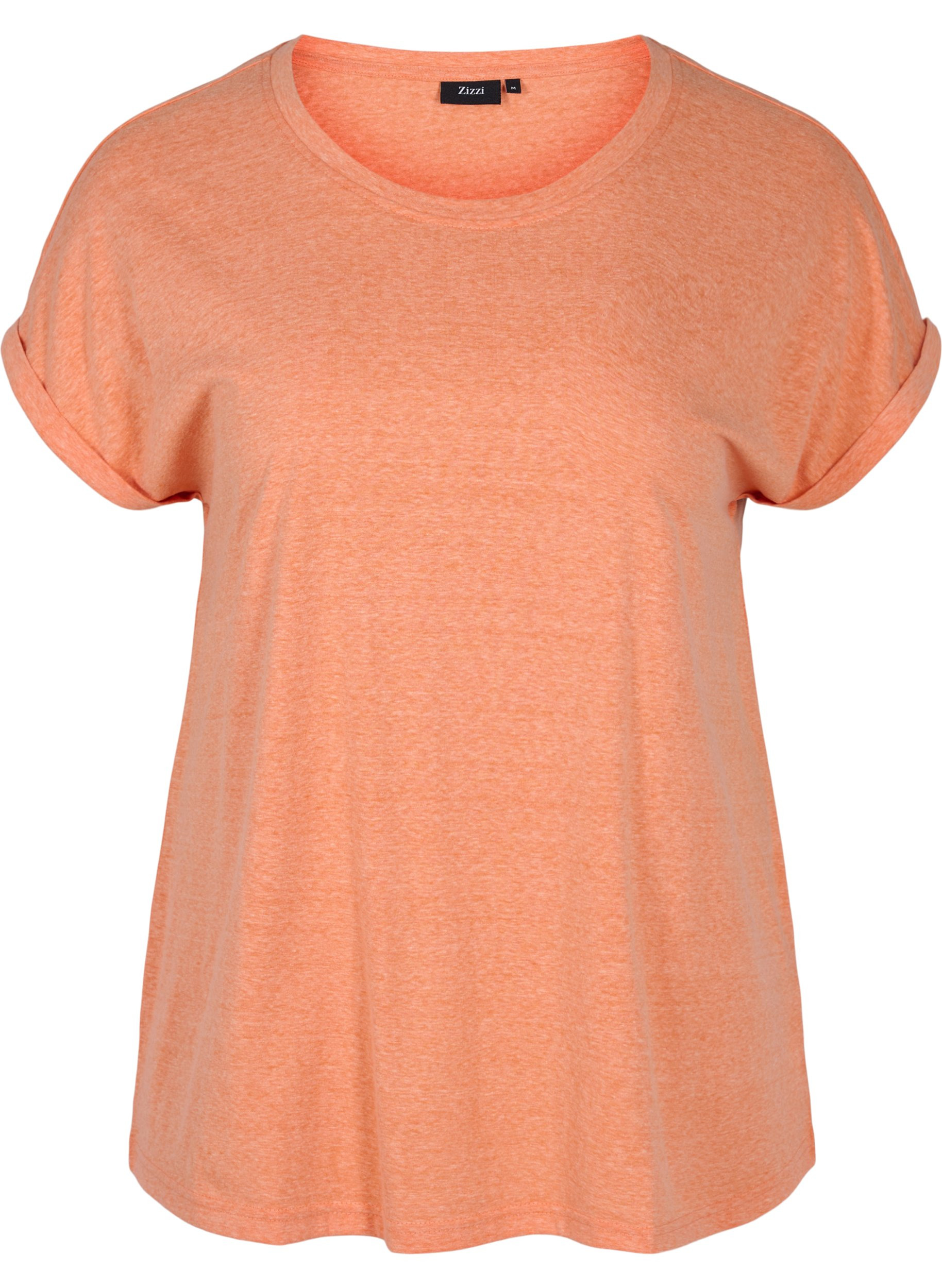 Meliertes T-Shirt aus Baumwolle, Amberglow Melange, Packshot image number 0