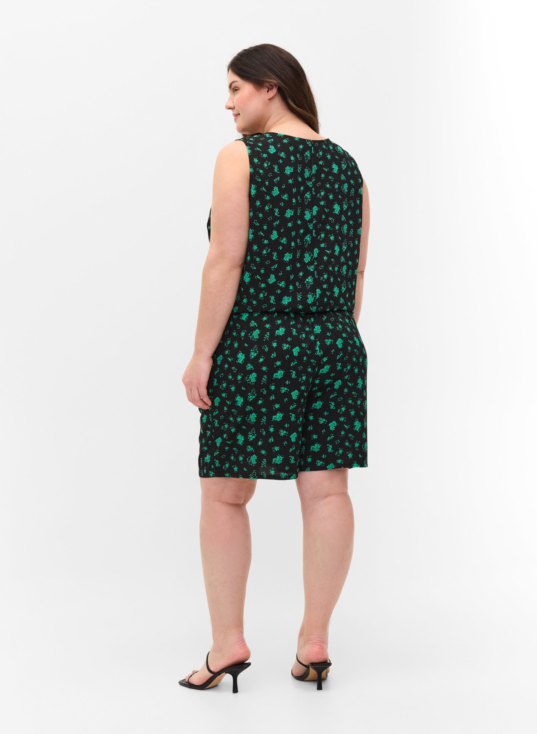 Shorts mit Print und Taschen, Green Flower AOP, Model image number 1