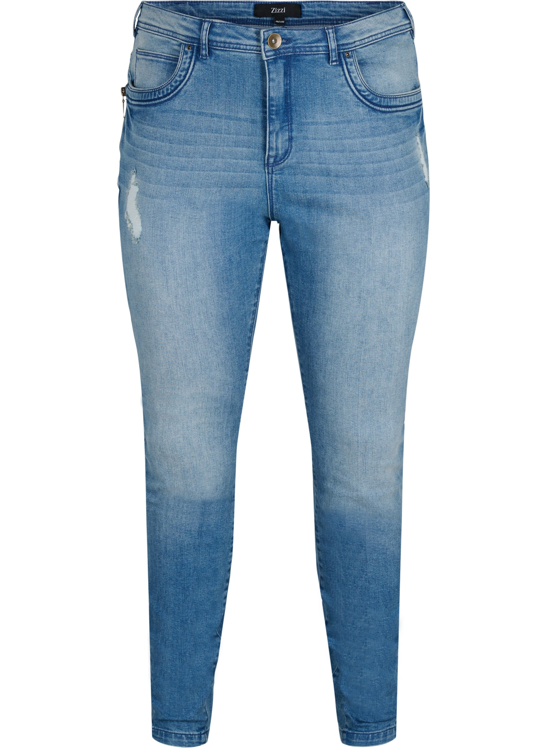 Super Slim Amy Jeans mit Schlitz und Knöpfen, Light blue, Packshot