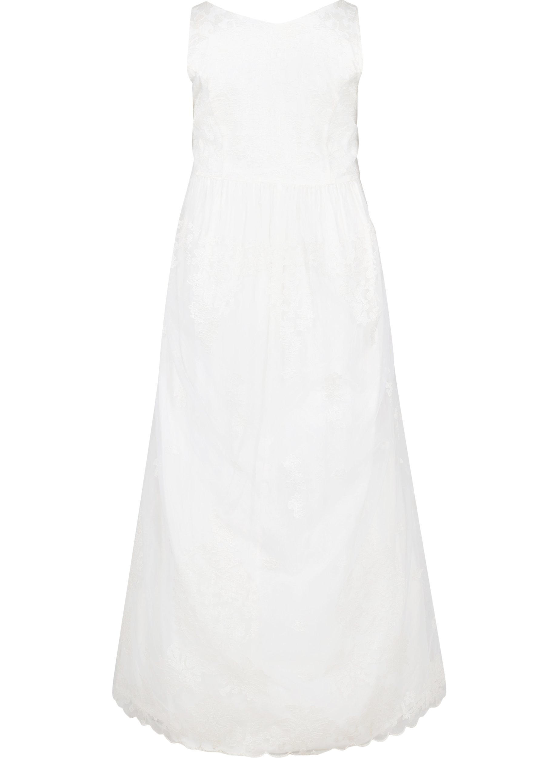 Ärmelloses Brautkleid mit V-Ausschnitt, Star White, Packshot image number 1