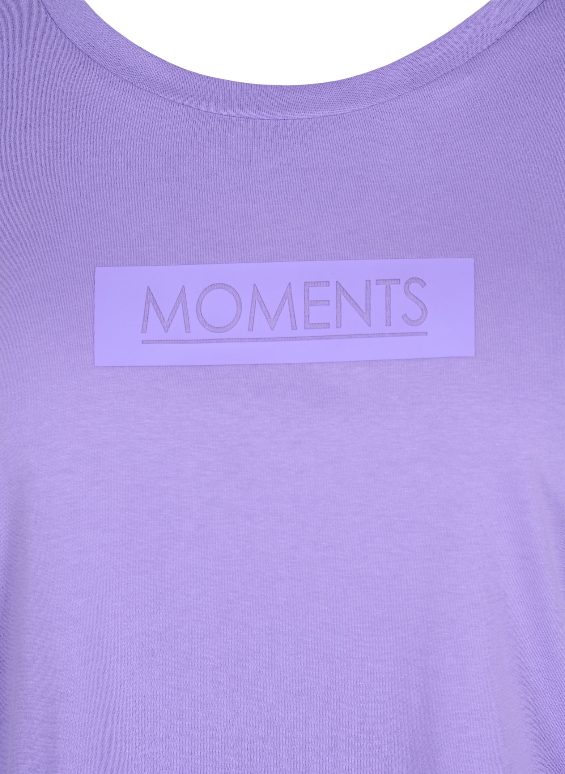 Kurzarm T-Shirt aus Baumwolle mit Aufdruck, Paisley Purple TEXT, Packshot image number 2
