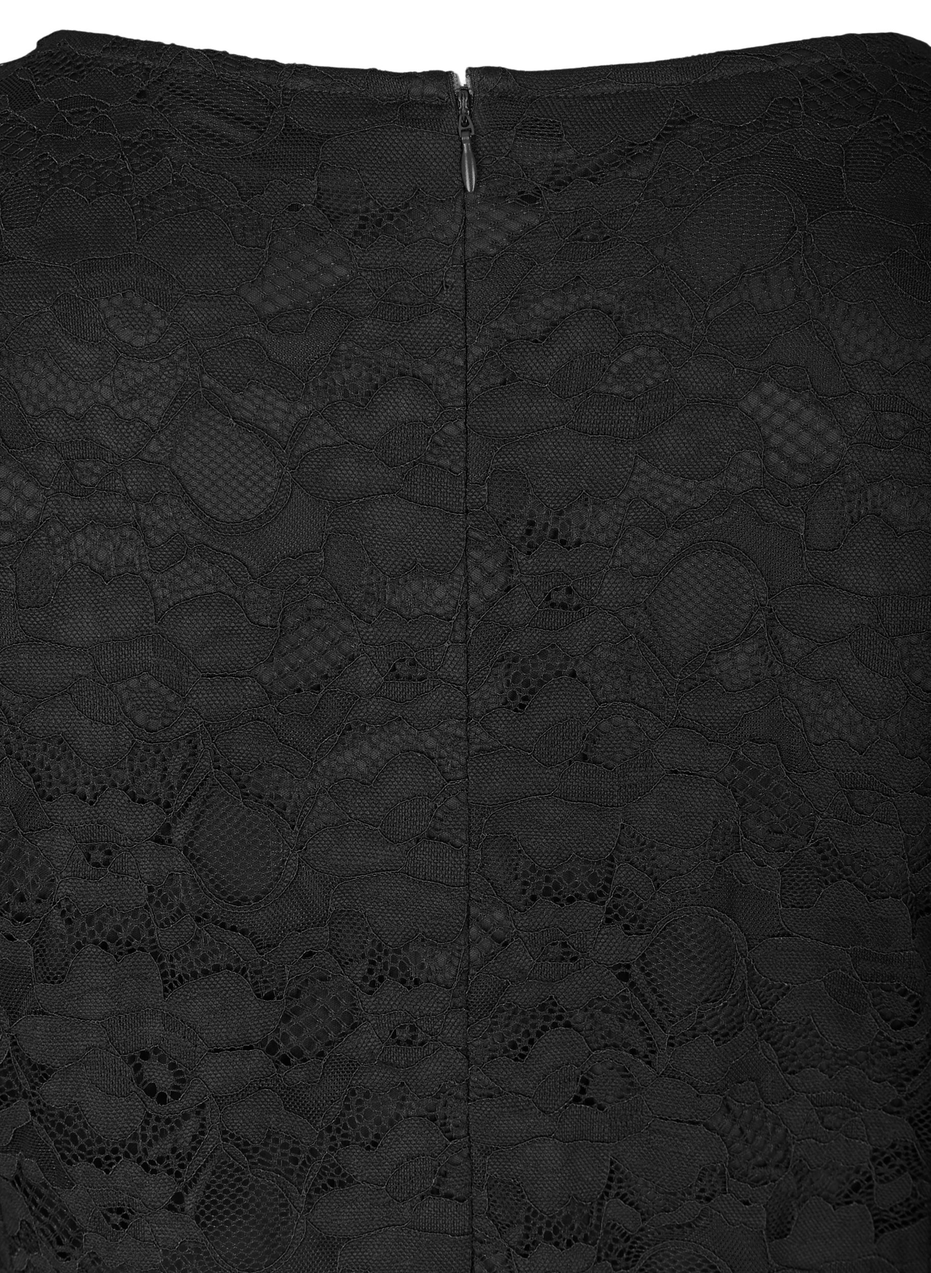 Spitzenkleid mit 3/4-Ärmeln, Black, Packshot image number 3