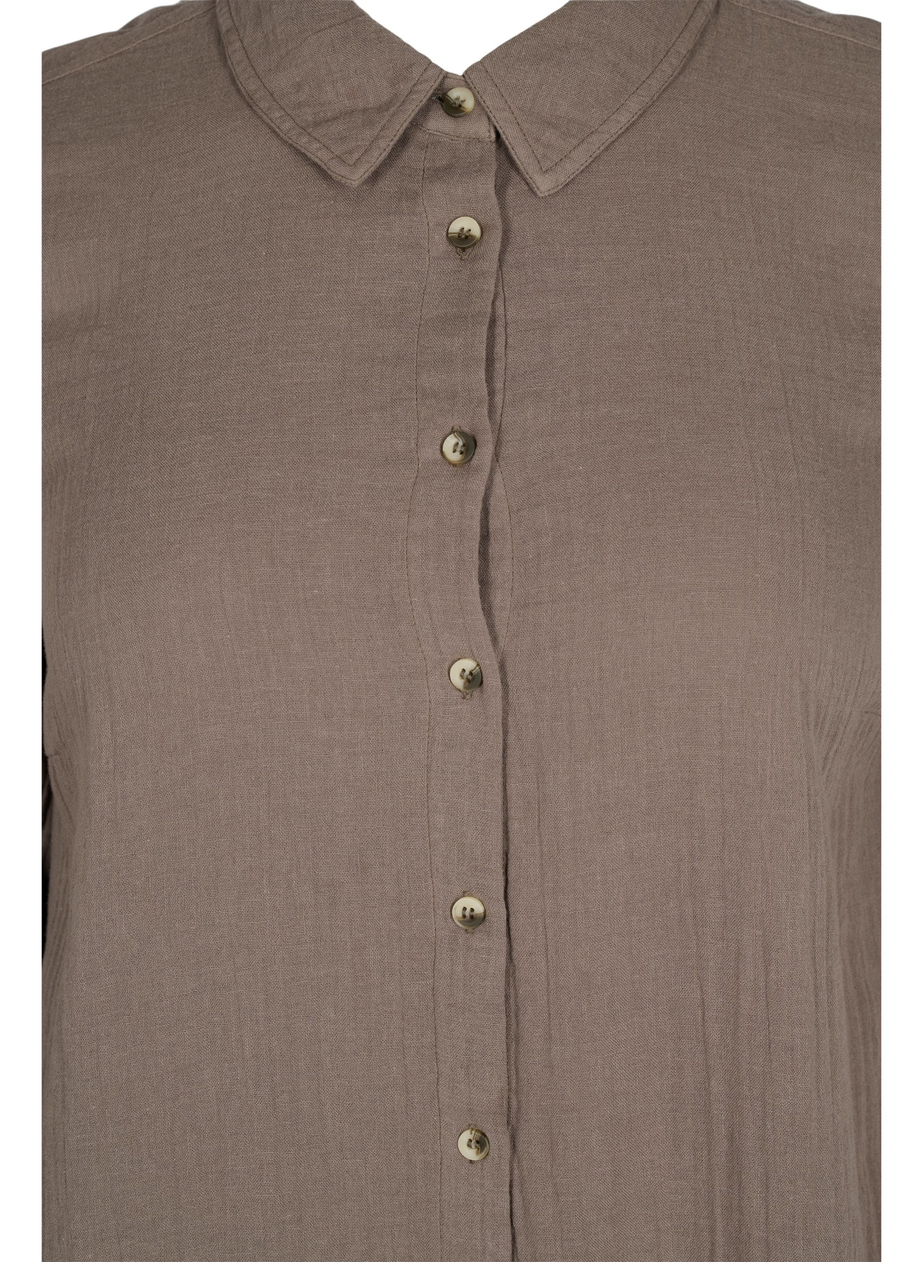 Lange Hemdbluse aus Baumwolle mit klassischem Kragen, Falcon, Packshot image number 2
