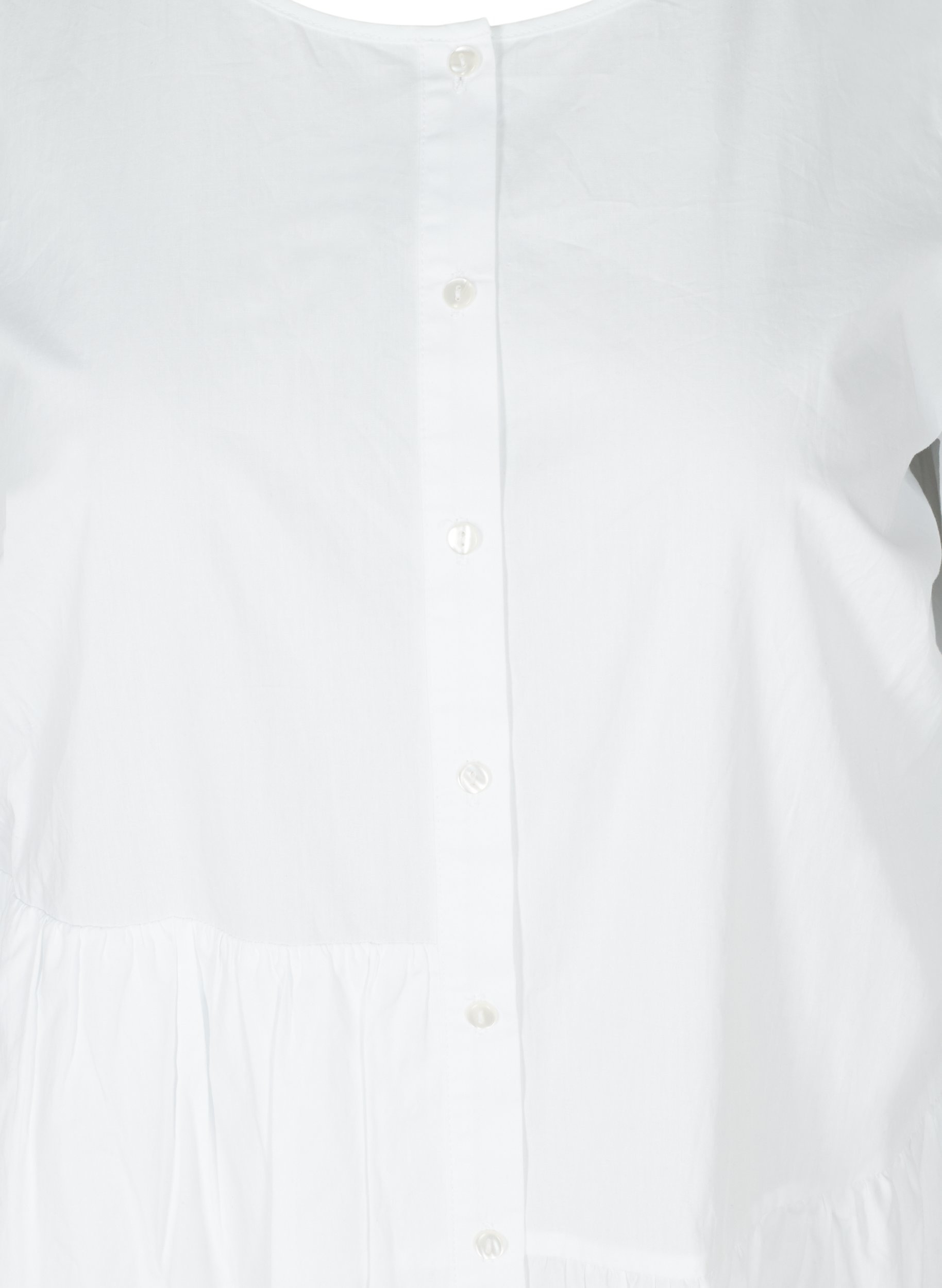 Hemdkleid aus Baumwolle mit Puffärmeln, Bright White, Packshot image number 2