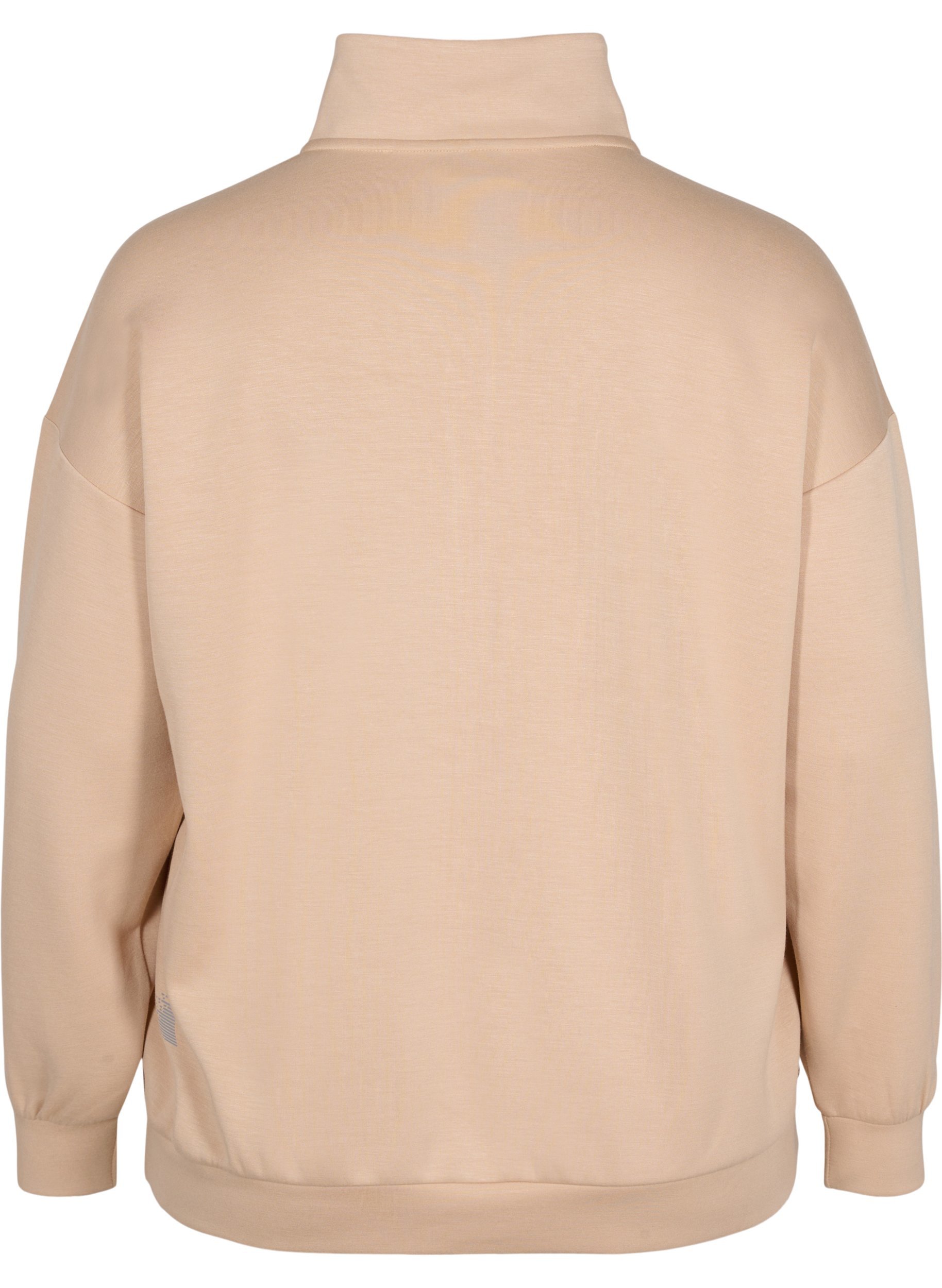 Hochgeschlossenes Sweatshirt mit Reißverschluss, Oatmeal, Packshot image number 1