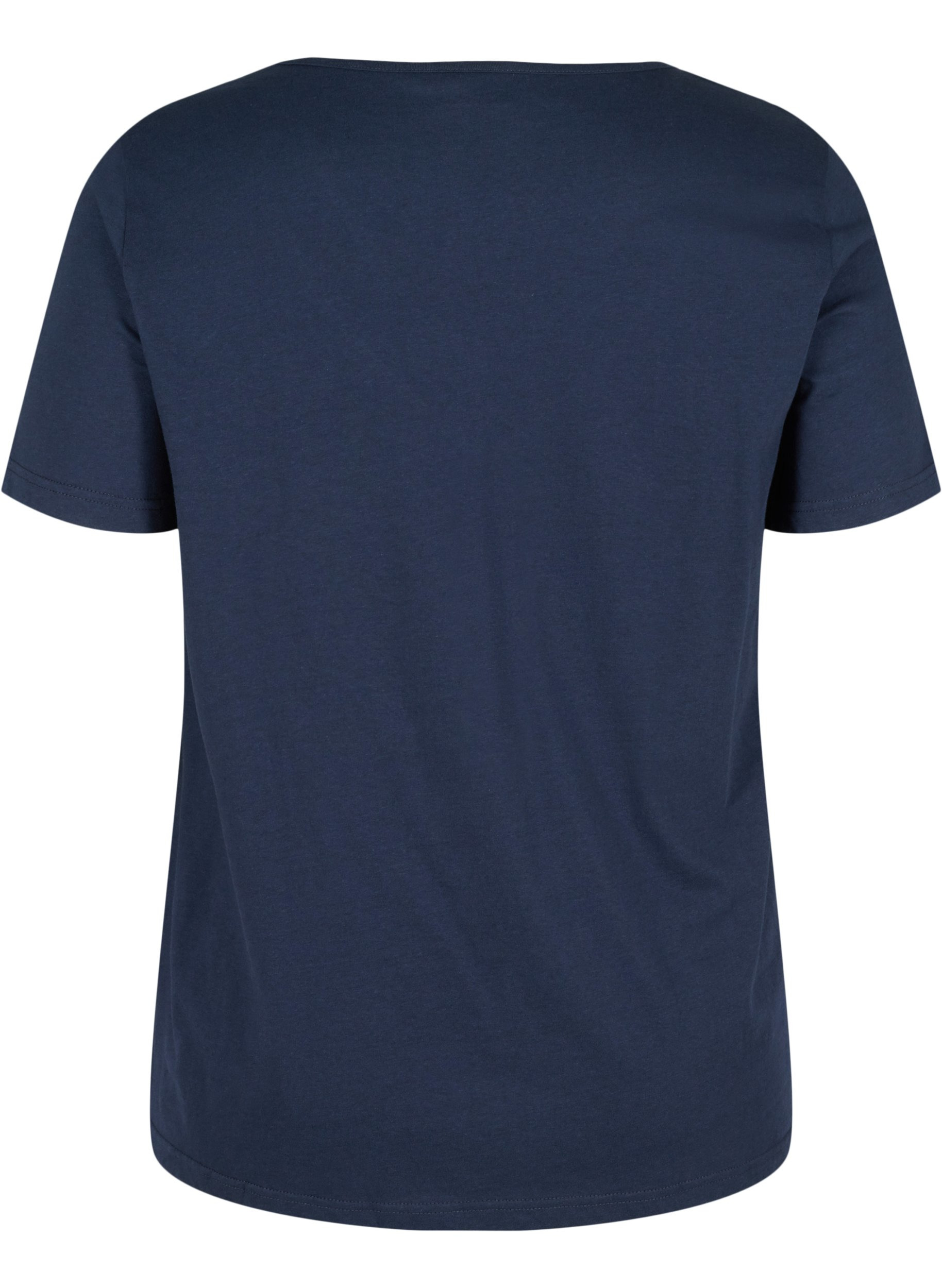 Kurzarm T-Shirt mit V-Ausschnitt und Mesh, Navy Blazer, Packshot image number 1