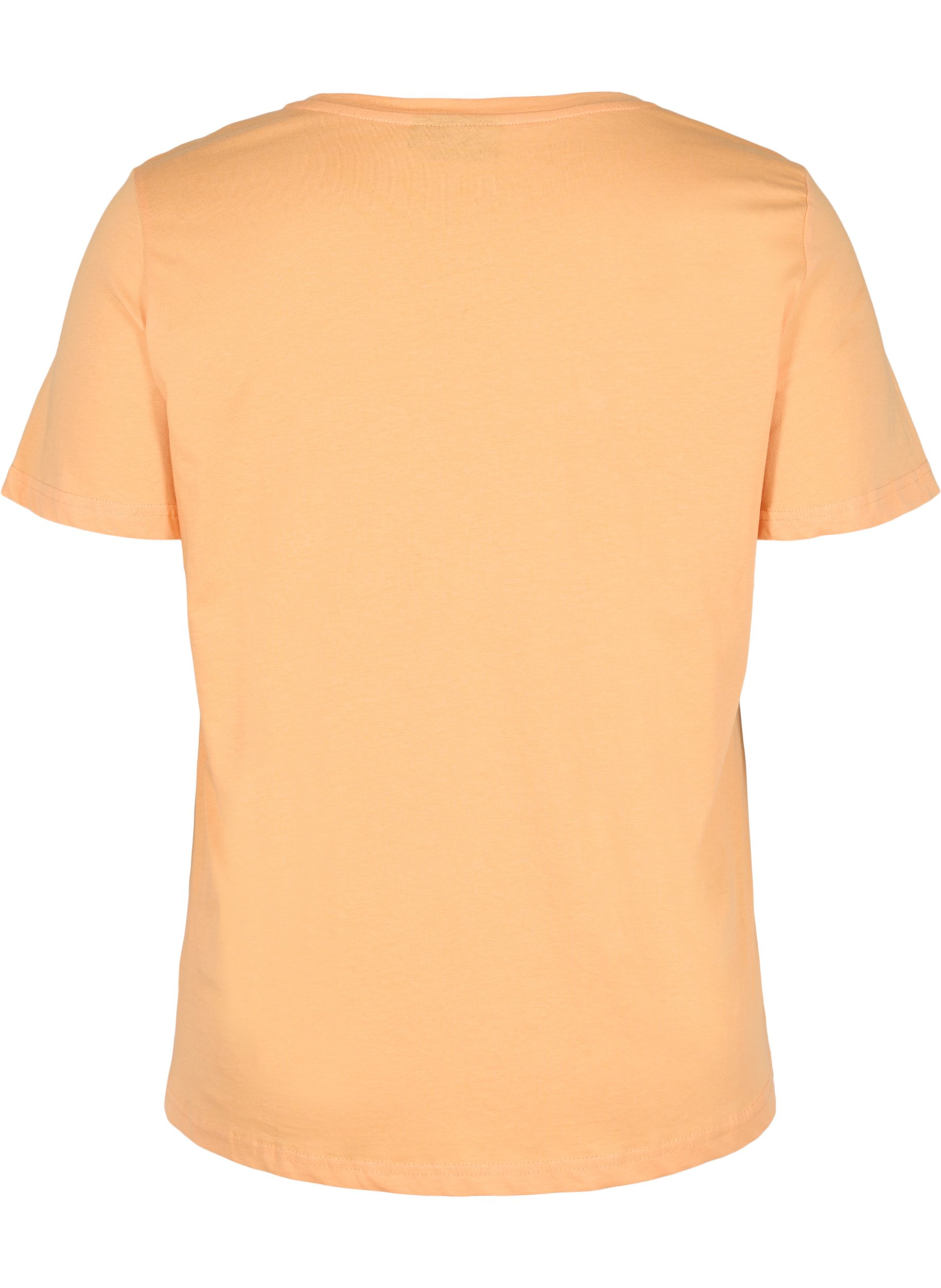 Kurzarm T-Shirt aus Baumwolle mit Aufdruck, Apricot Nectar SUN, Packshot image number 1