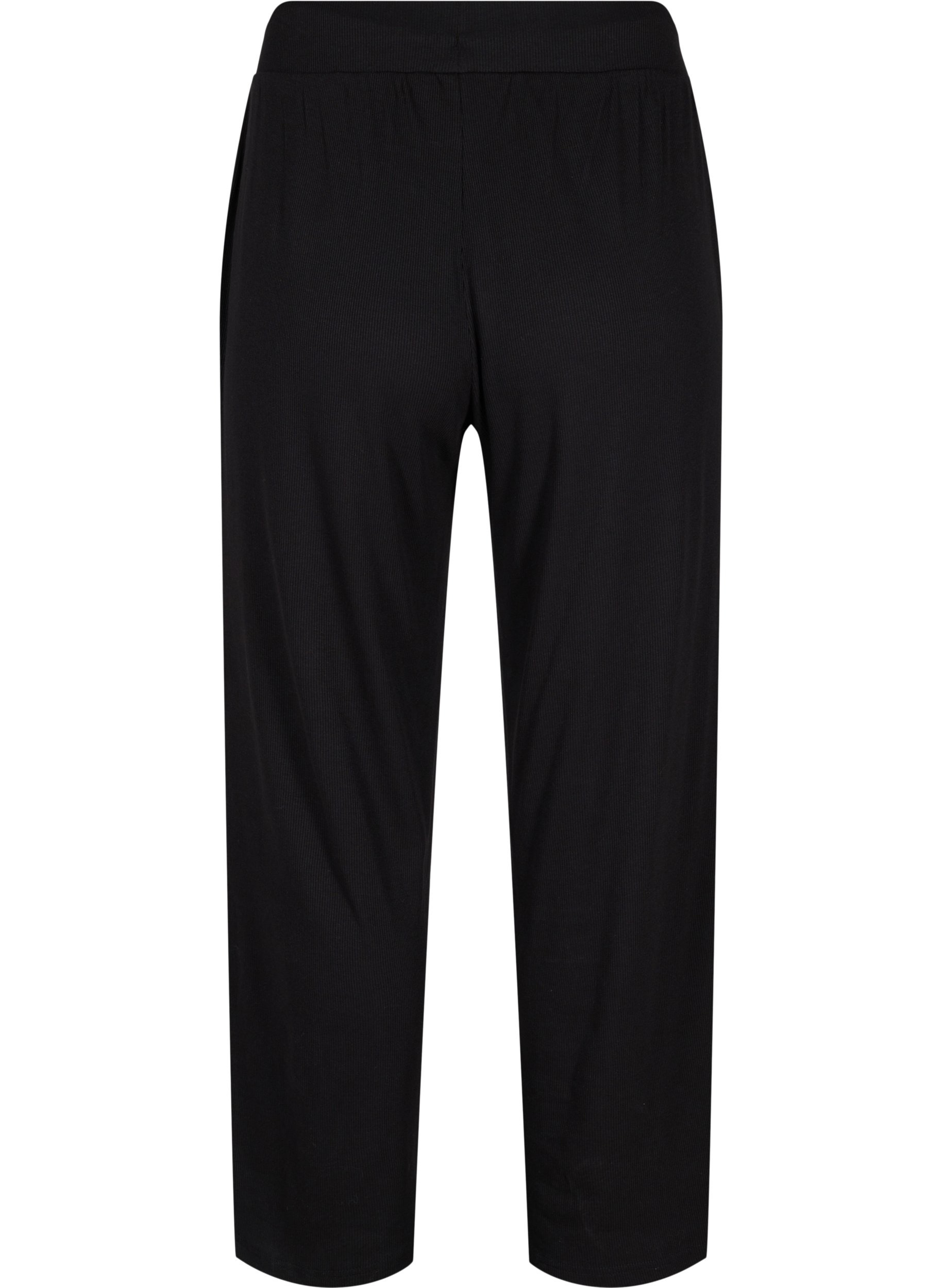 Lockere Hose aus Baumwollmischung, Black, Packshot image number 1