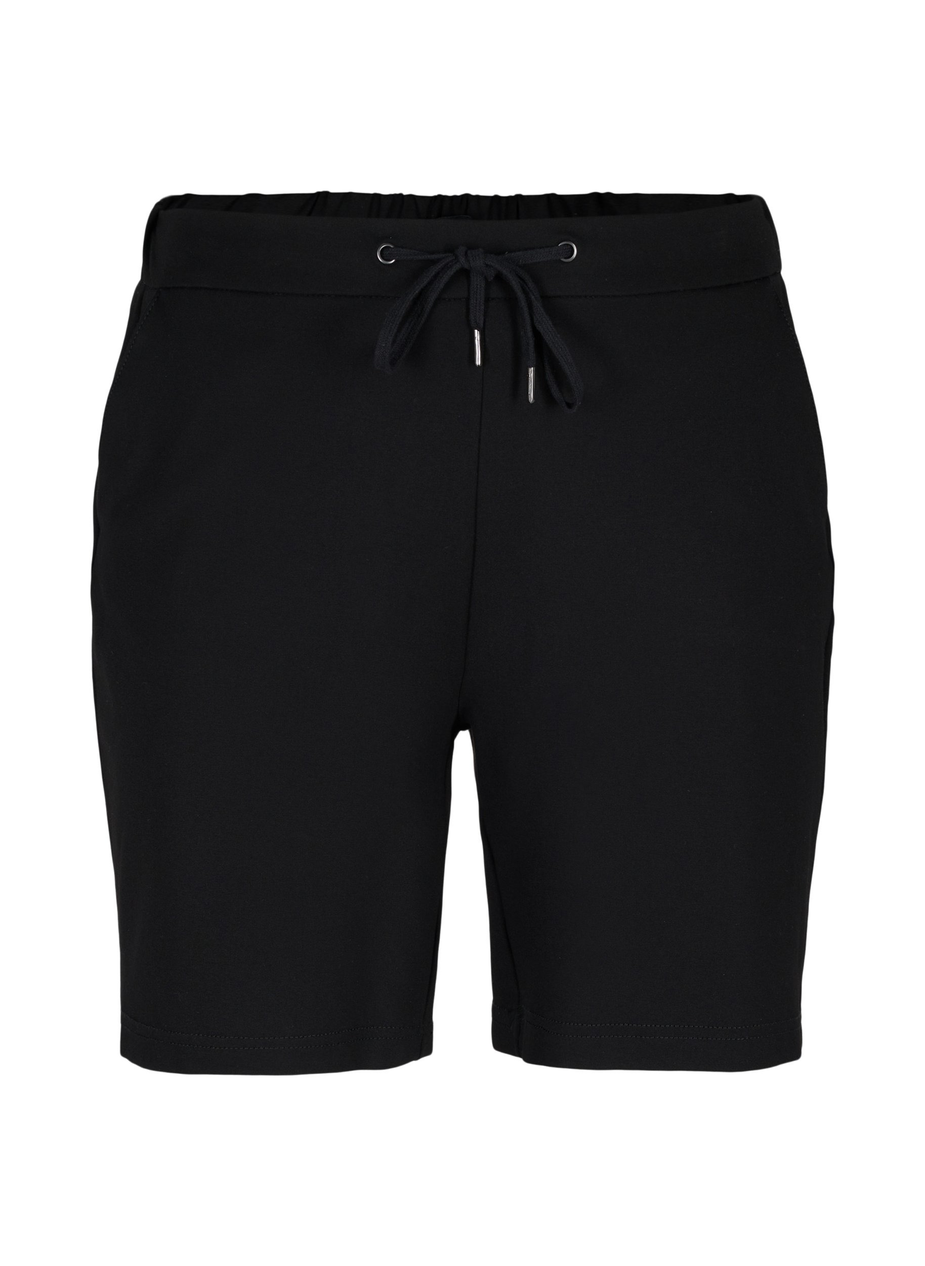 Lockere Shorts mit Kordelzug und Taschen, Black, Packshot image number 0