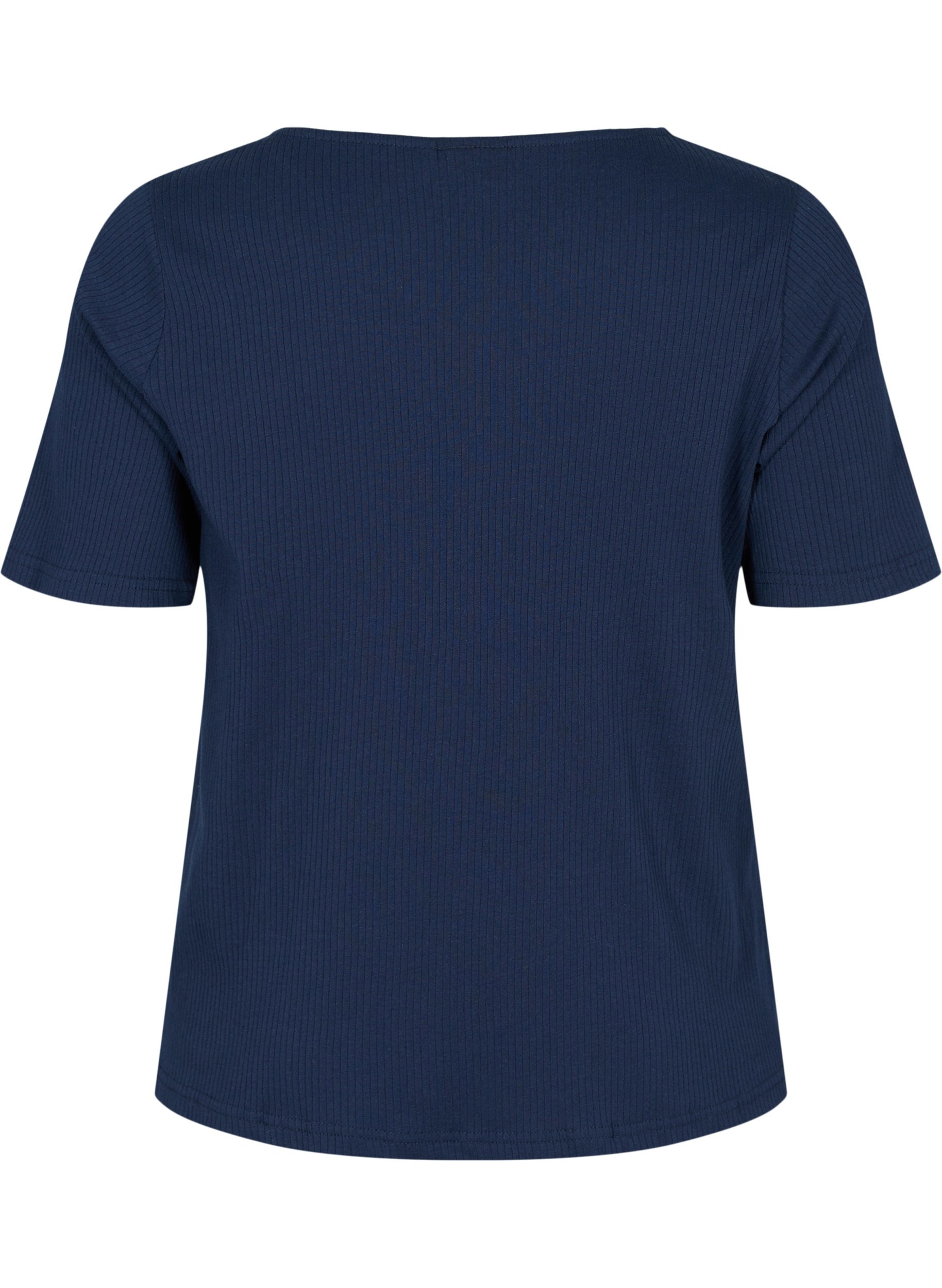 Kurzarm T-Shirt mit Knöpfen, Navy Blazer, Packshot image number 1