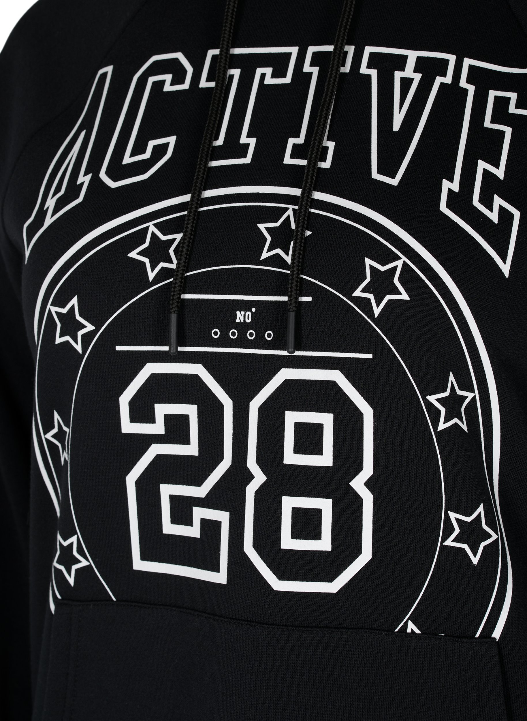 Sweatshirt mit Printdetails und Kapuze, Black, Packshot image number 2