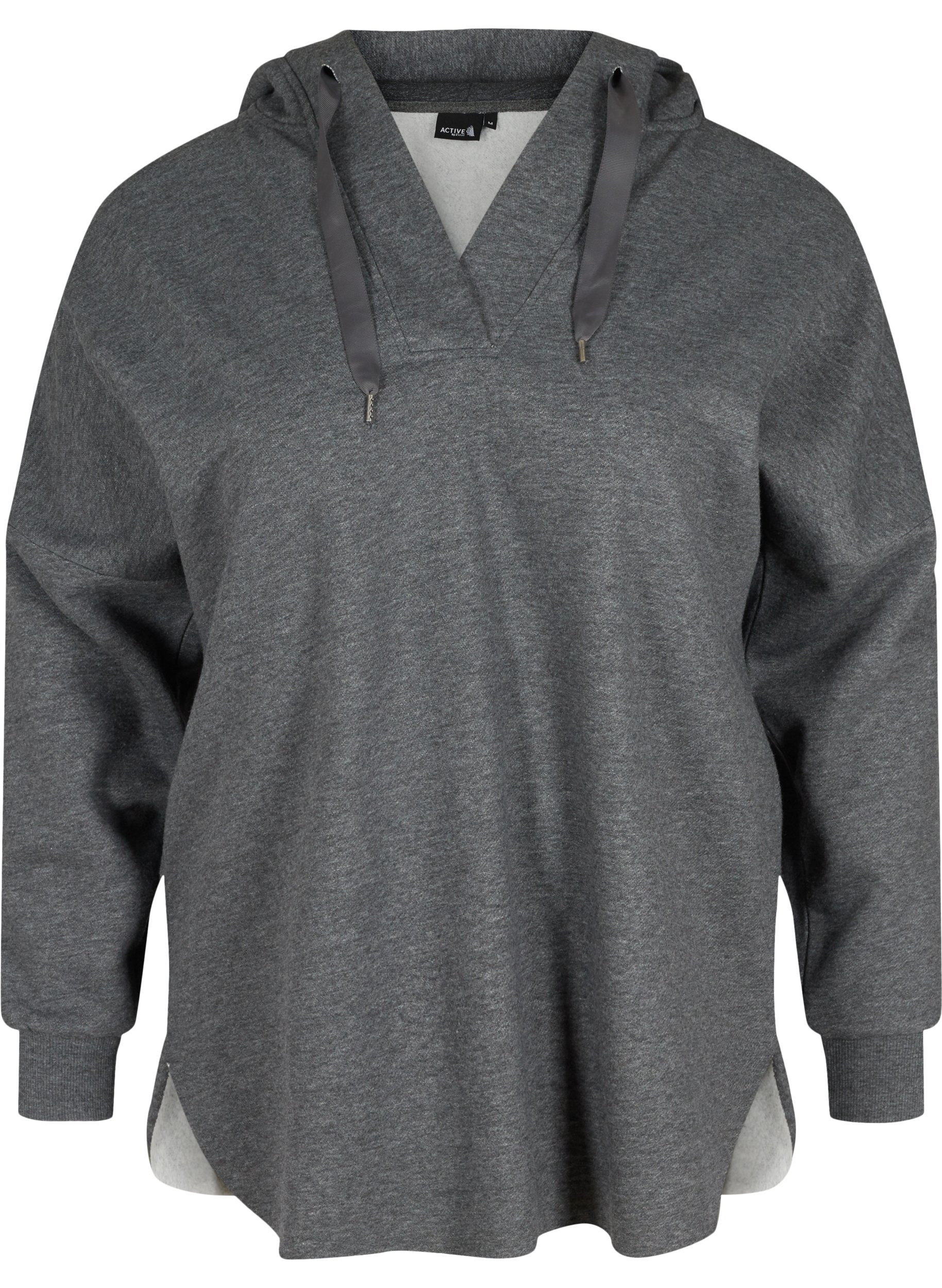 Sweatshirt mit Kapuze und Schlitz, Dark Grey Melange, Packshot image number 0