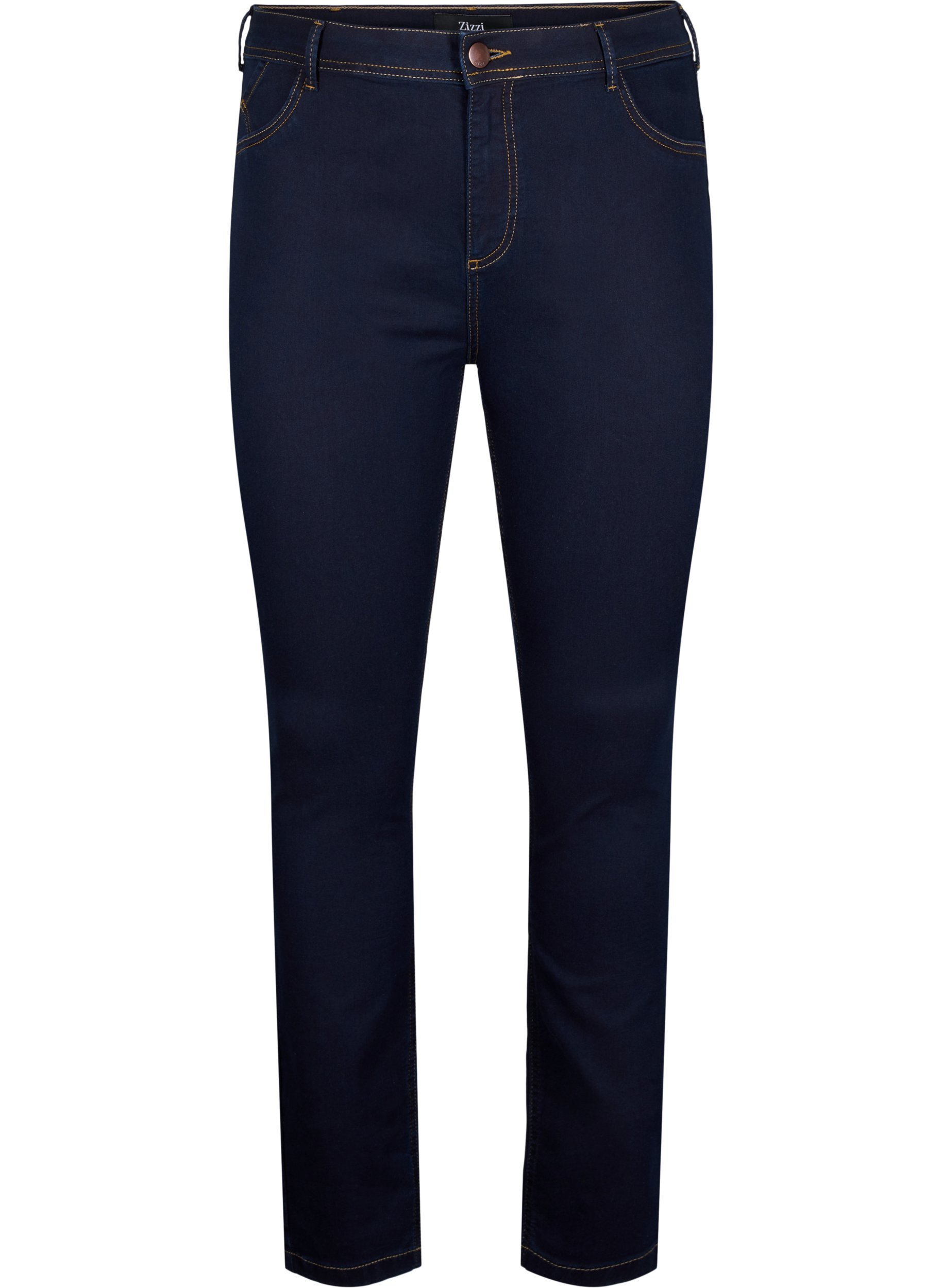 Extra Slim Nille Jeans mit hoher Taille, Blue denim, Packshot image number 0