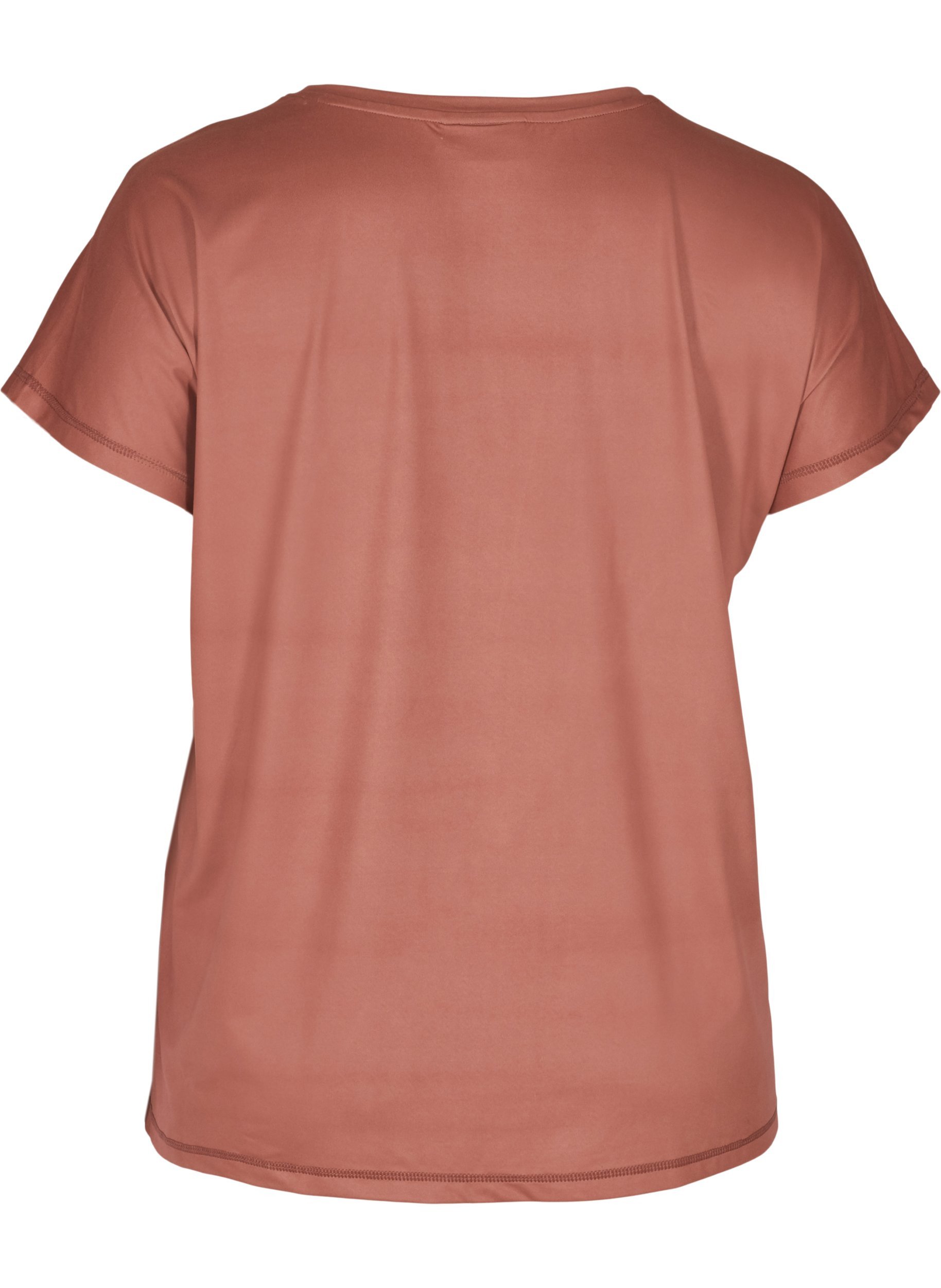 Einfarbiges Trainings-T-Shirt, Mahogany, Packshot image number 1