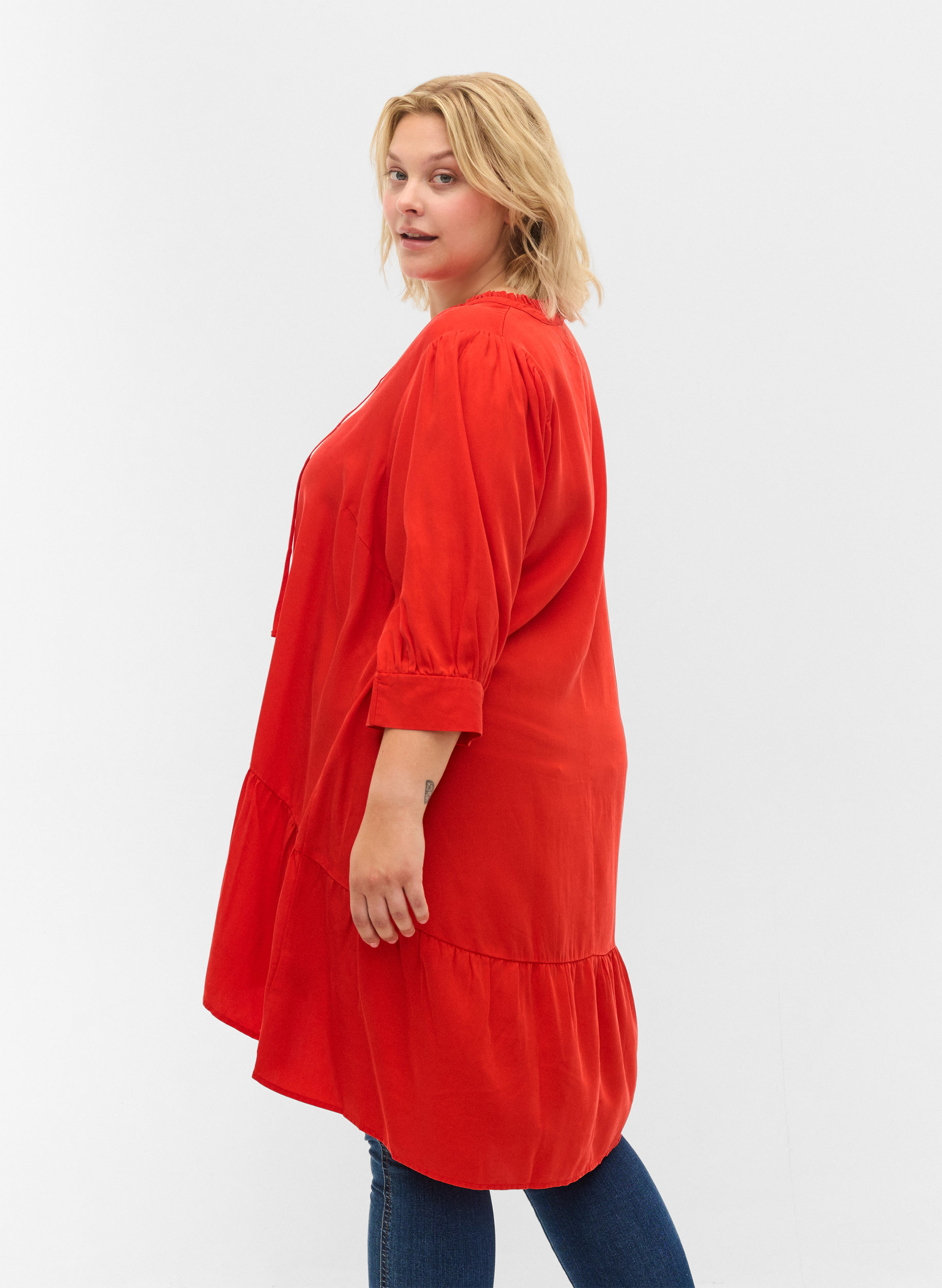 3/4-Ärmel-Kleid, Fiery Red, Model image number 1