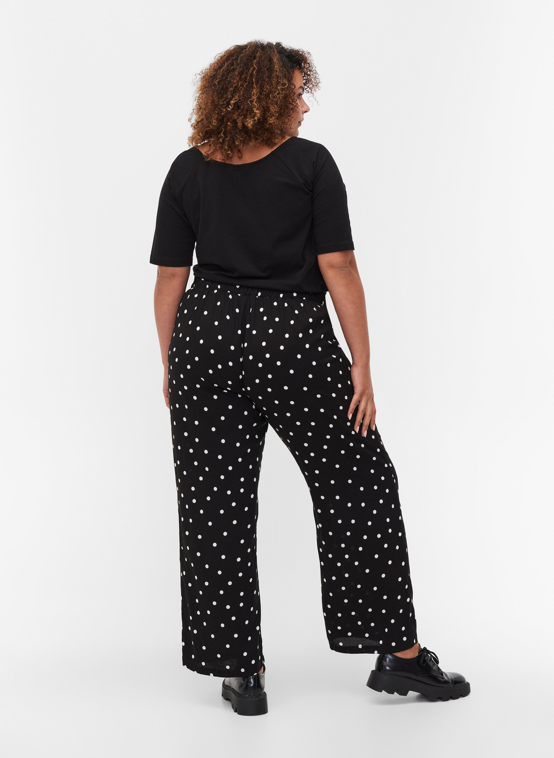 Hose mit Print und Taschen, Black Dot, Model image number 1