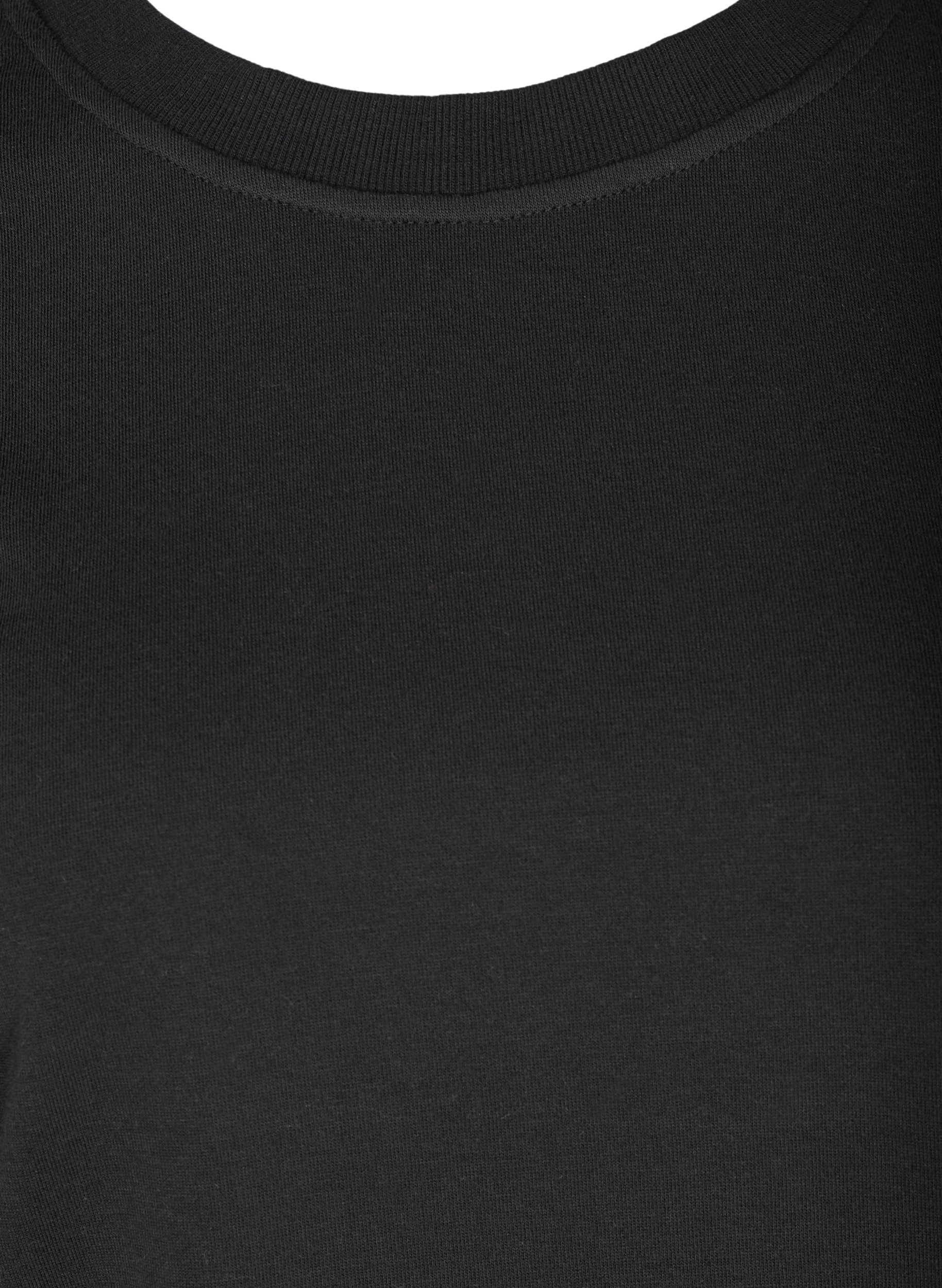 Sweatshirt mit langen Ärmeln und Rippbündchen, Black, Packshot image number 2